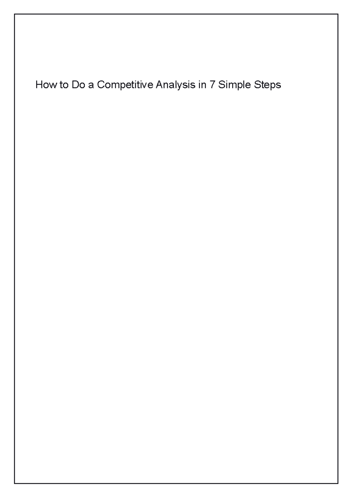 How To Do A Competitive Analysis In 7 Simple Steps - Identify Your ...