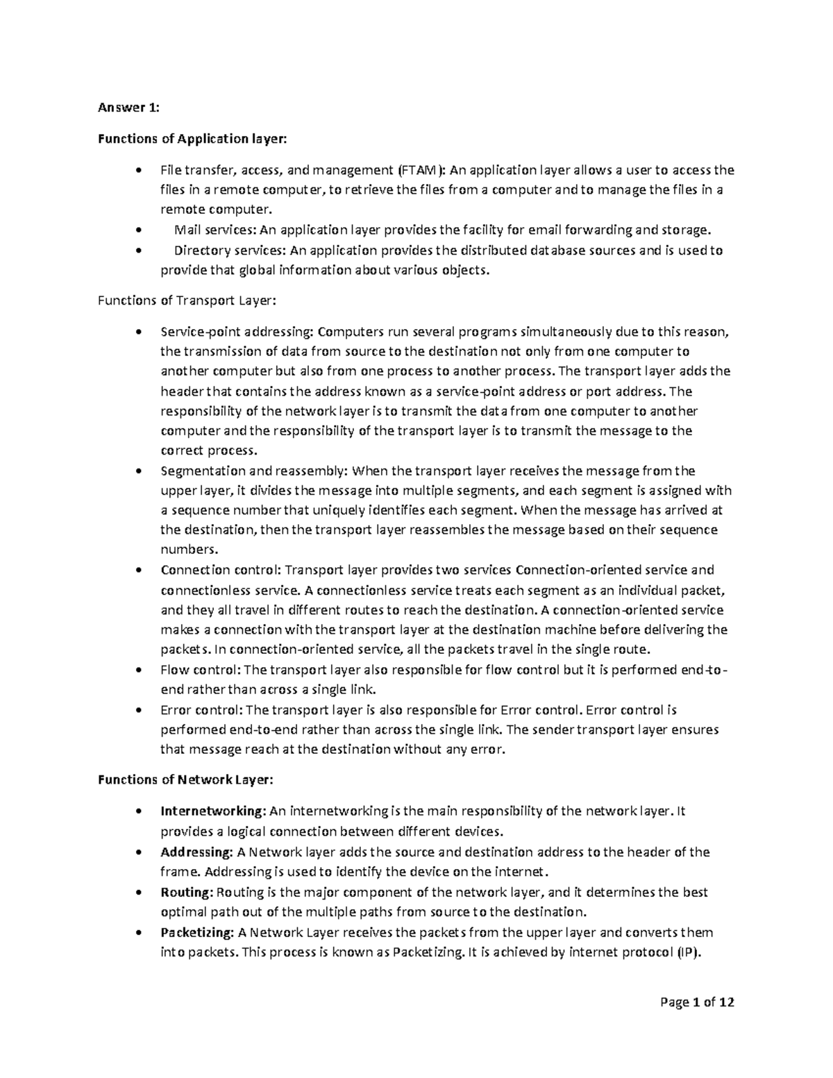 Data Communication and Computer Networks Assignment 1 (Solution ...