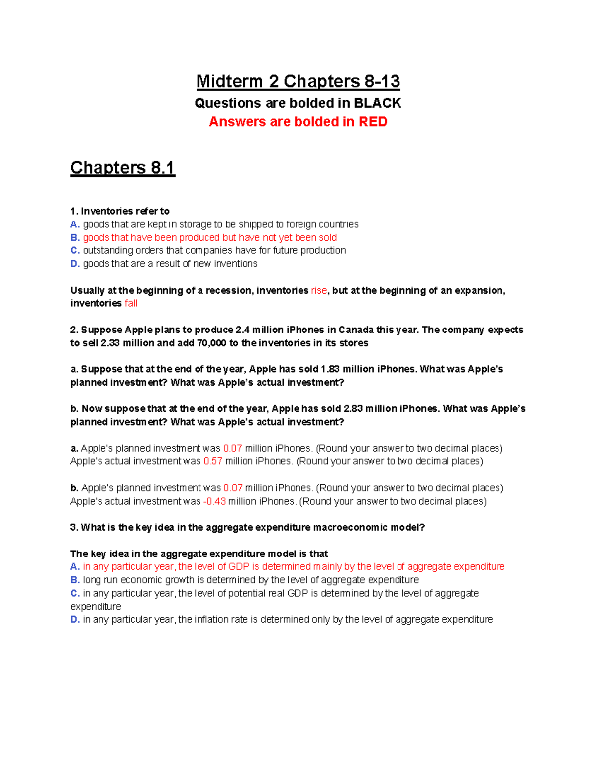 Midterm-2- Review - notes - Midterm 2 Chapters 8- Questions are bolded ...