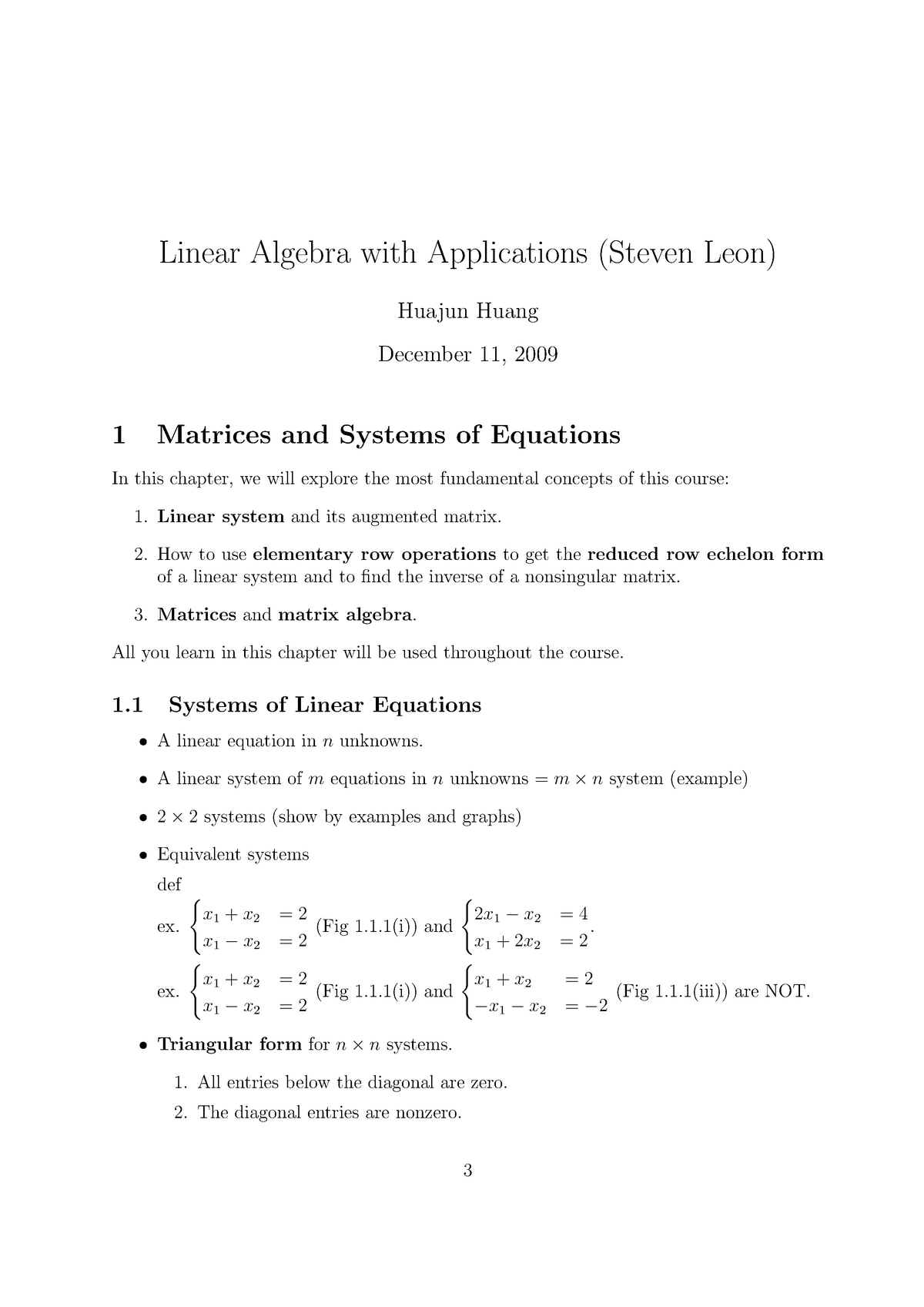 linear algebra 1 hku