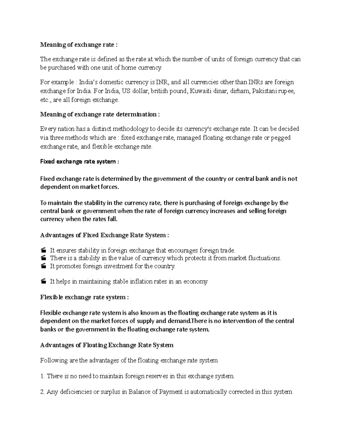 Economics project - Meaning of exchange rate : The exchange rate is ...