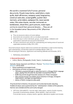Week 1 - Lecture notes 1 - Week 1: Introduction to Qualitative research ...