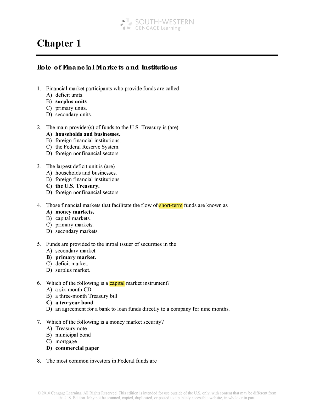 financial-markets-and-institutions-test-bank-full-2010-cengage