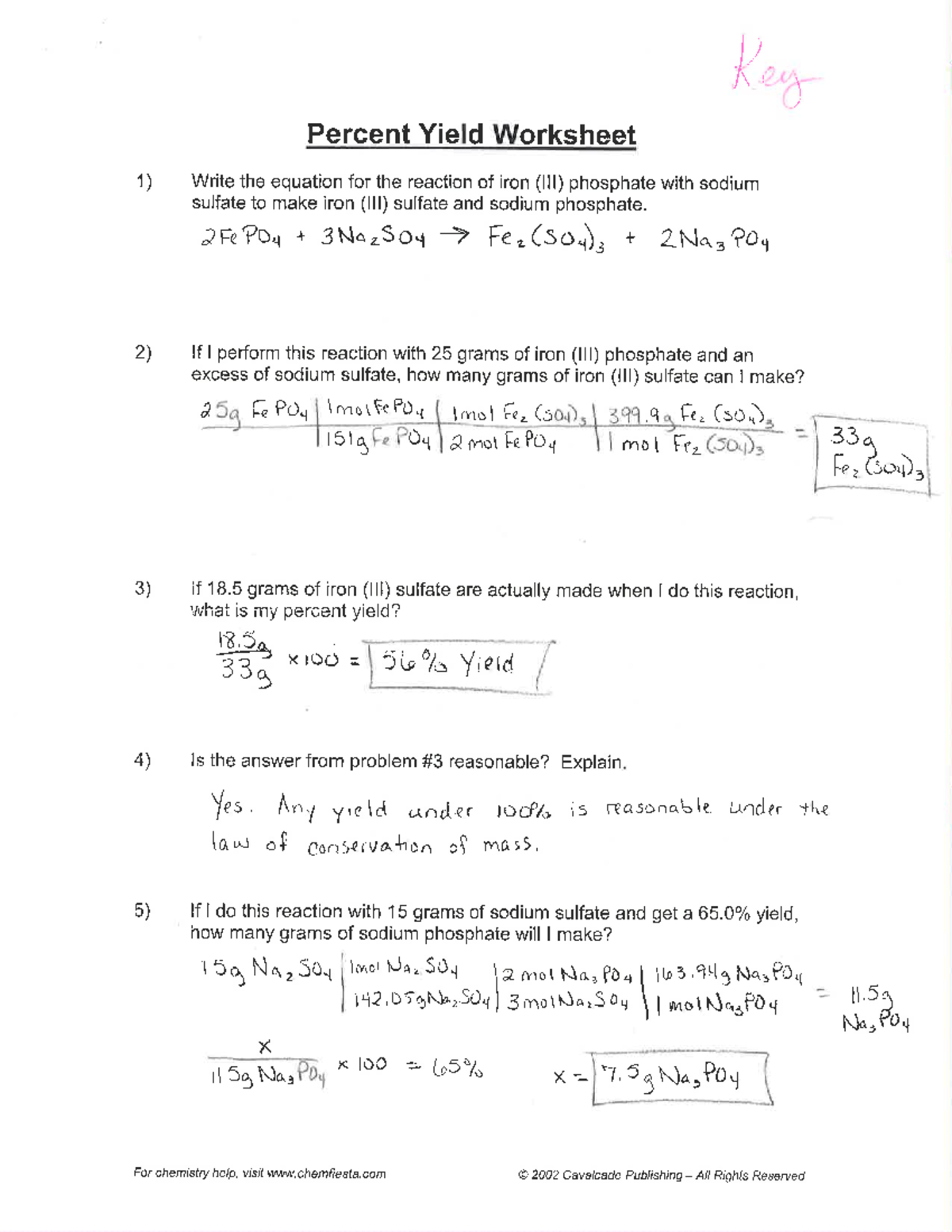 Percent Yield Worksheet Visual Arts Studocu