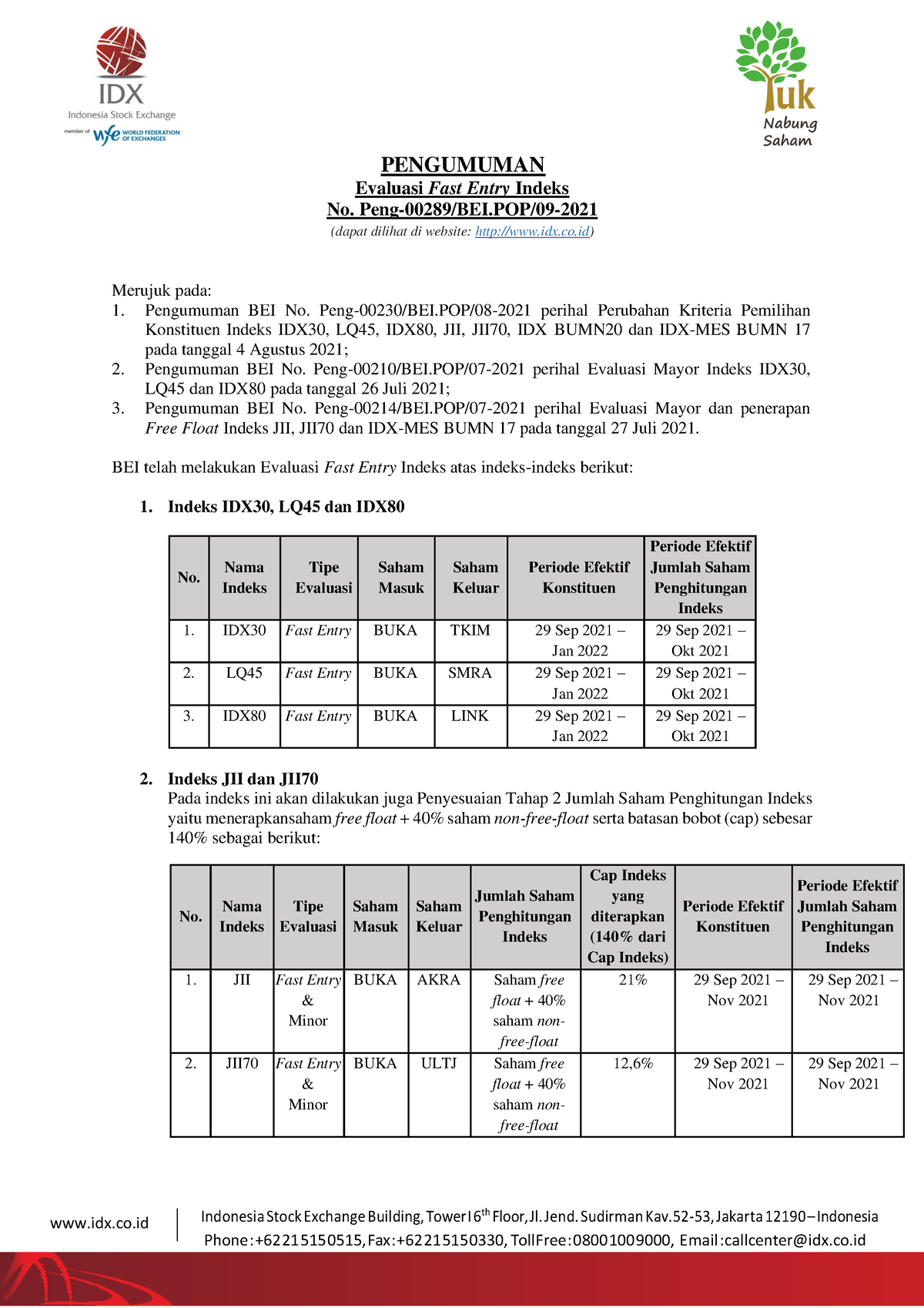 JII 2021 NOV - Daftarv Saham Yang Masuk Dalam Jakarta Islamic Indeks ...