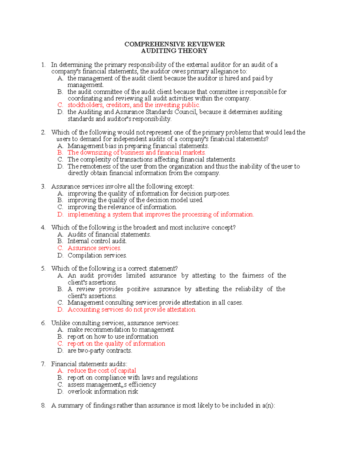 496081977 Comprehensive Reviewer Auditing Theory - COMPREHENSIVE ...