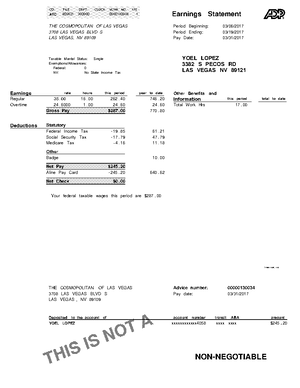 Adp check stub maker - SAMPLE TEAR HERE © 8, 2001, 2000, 1999 A DP ...