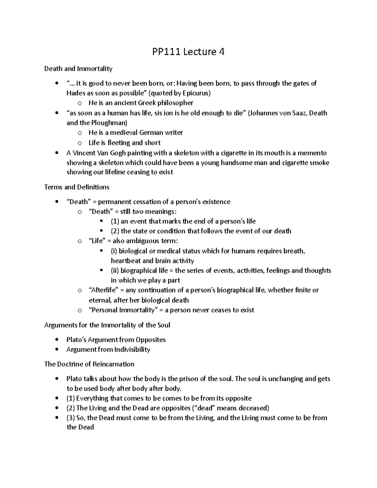 PP111 Lecture 4 - This is a course on philosophy - PP111 Lecture 4 ...