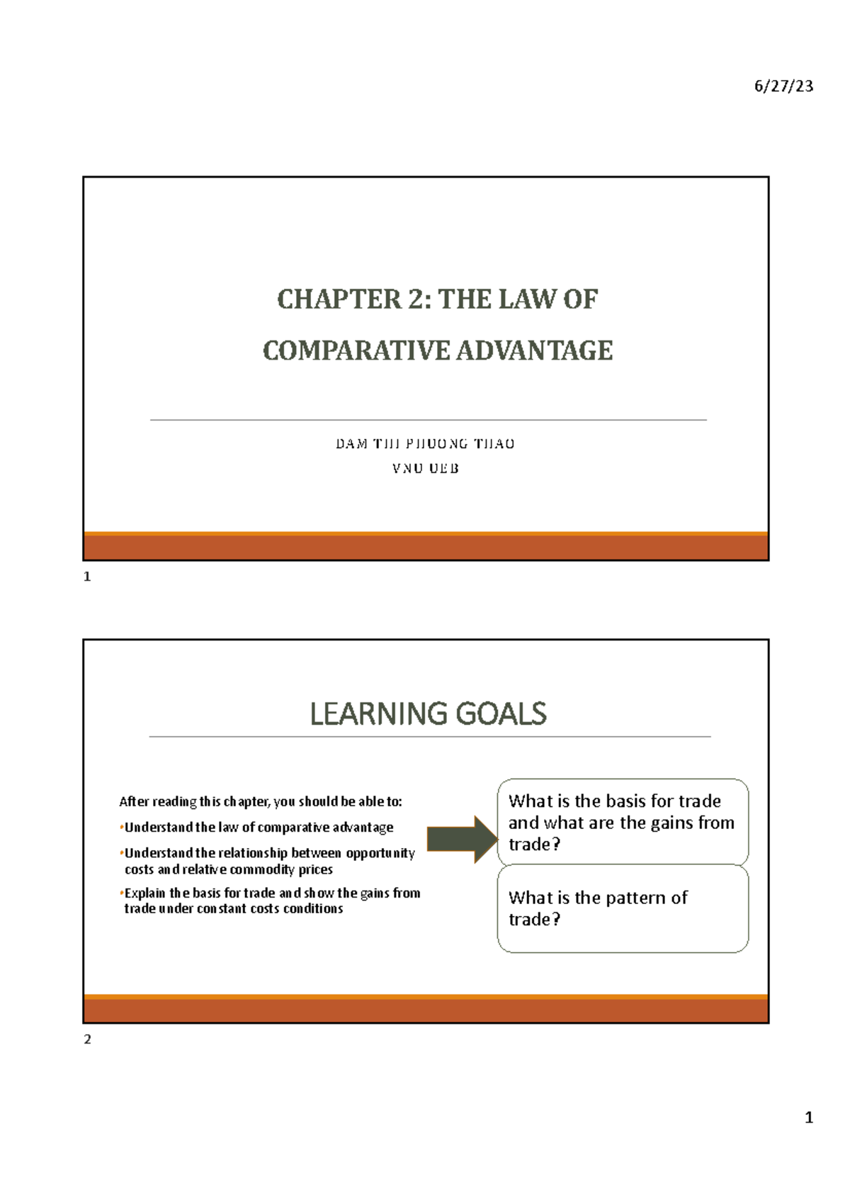 IE Chapter 2 Labor Productivity and Comparative Advantage - CHAPTER 2 ...