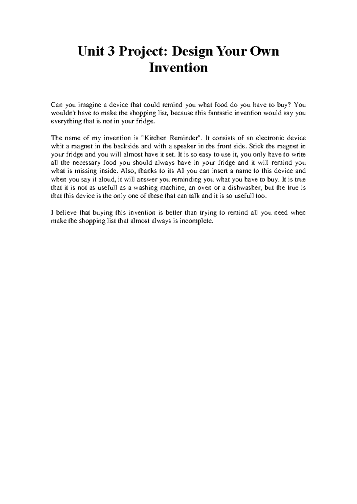 Unit 3 Project - Language Kingdom, American Dual Diploma Tenerife, Unit ...