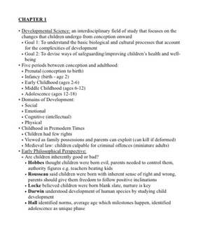 Chapter 1 The Science of Child Development - Summary 1 Setting the ...