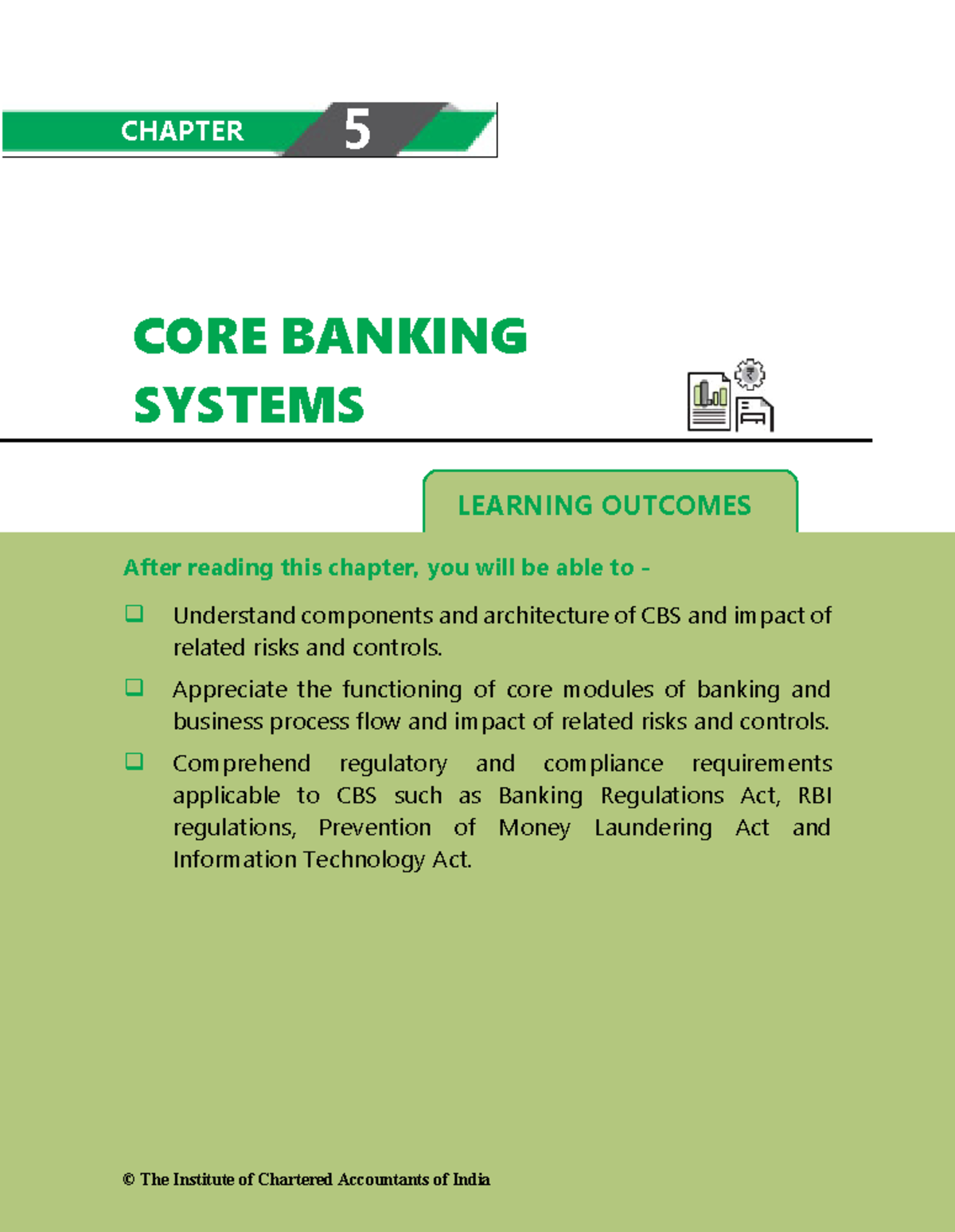 Chapter 5 Core Banking Systems Learning Outcomes Core Banking Systems After Reading This