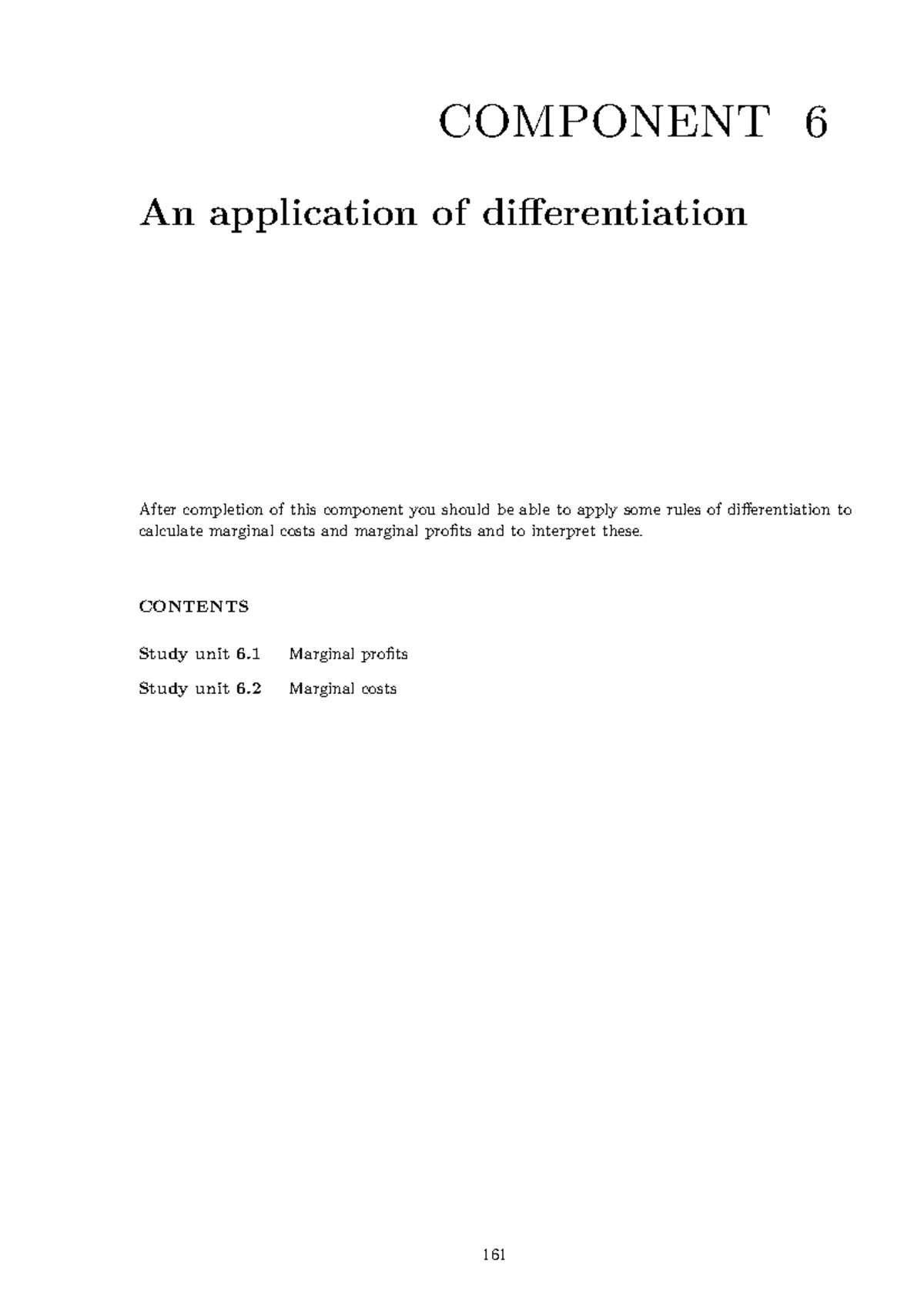 Chapter 6 - COMPONENT 6 An application of differentiation After ...