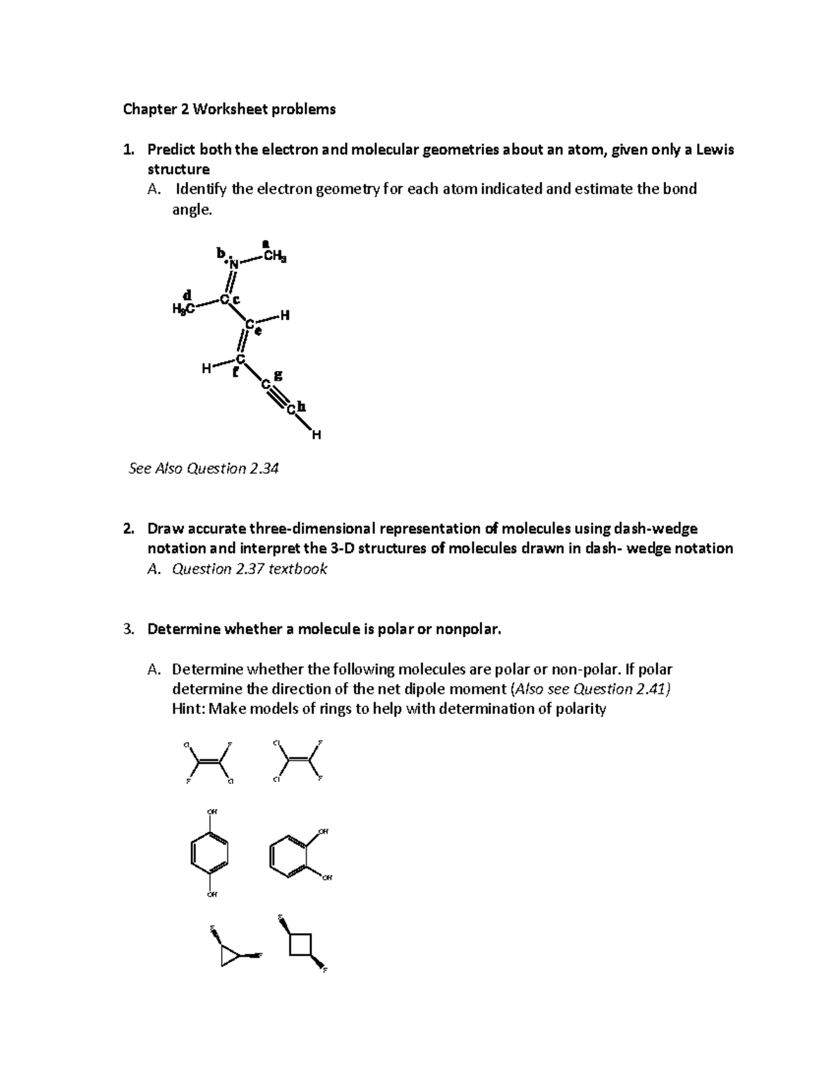 Chapter 2 Worksheet Problems - Chapter 2 Worksheet Problems 1. Predict ...