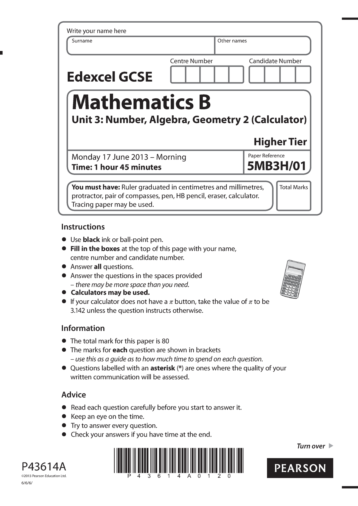 5MB3H 01 que 2013 0617 - notes - Centre Number Candidate Number Write ...