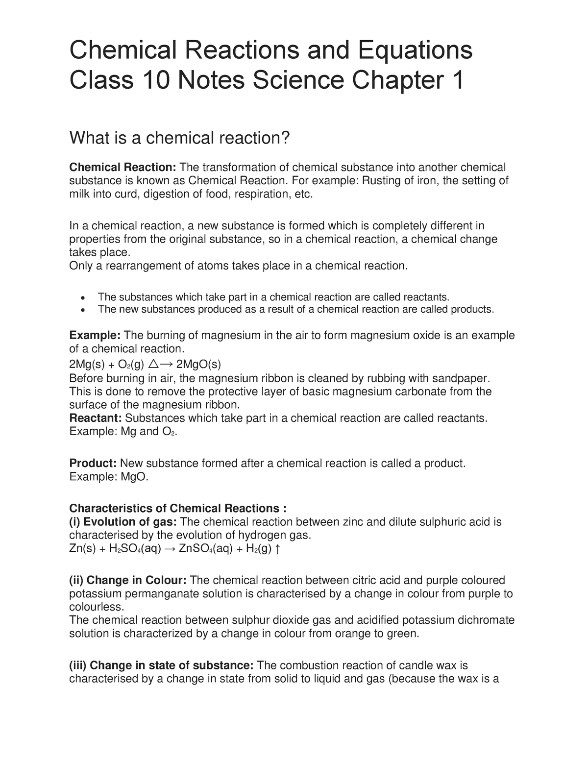 what-is-a-chemical-reaction-class-10-science-class-10-notes-science