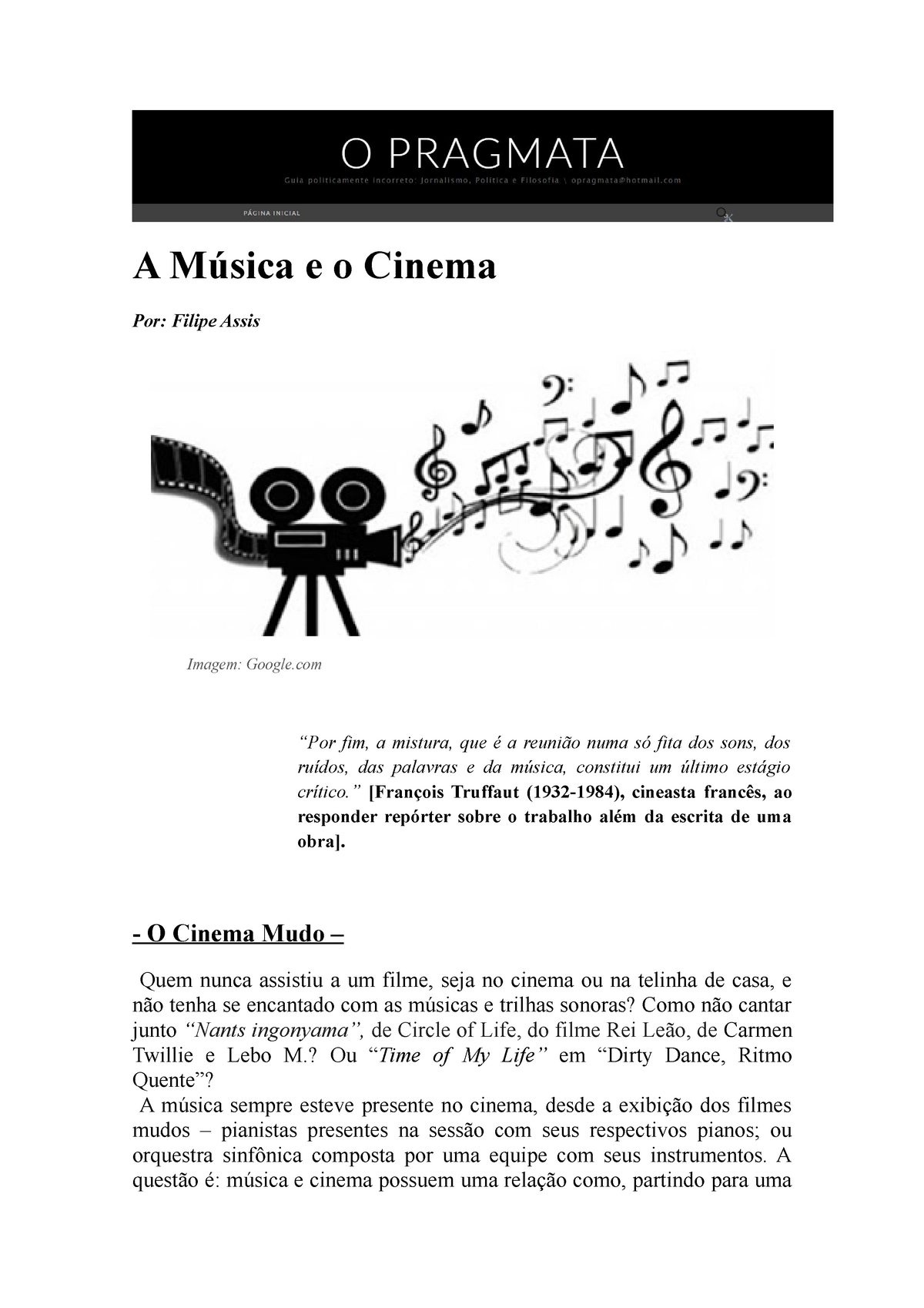 Fazer música para filmes é uma relação de colaboração″