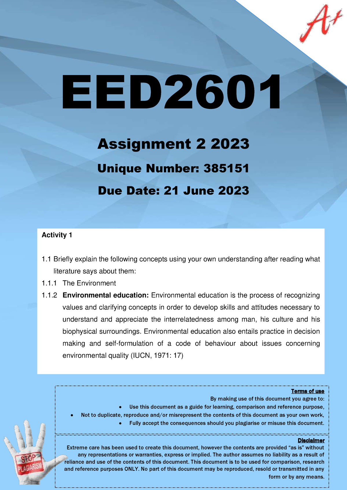 eed2601 assignment 5 answers 2023