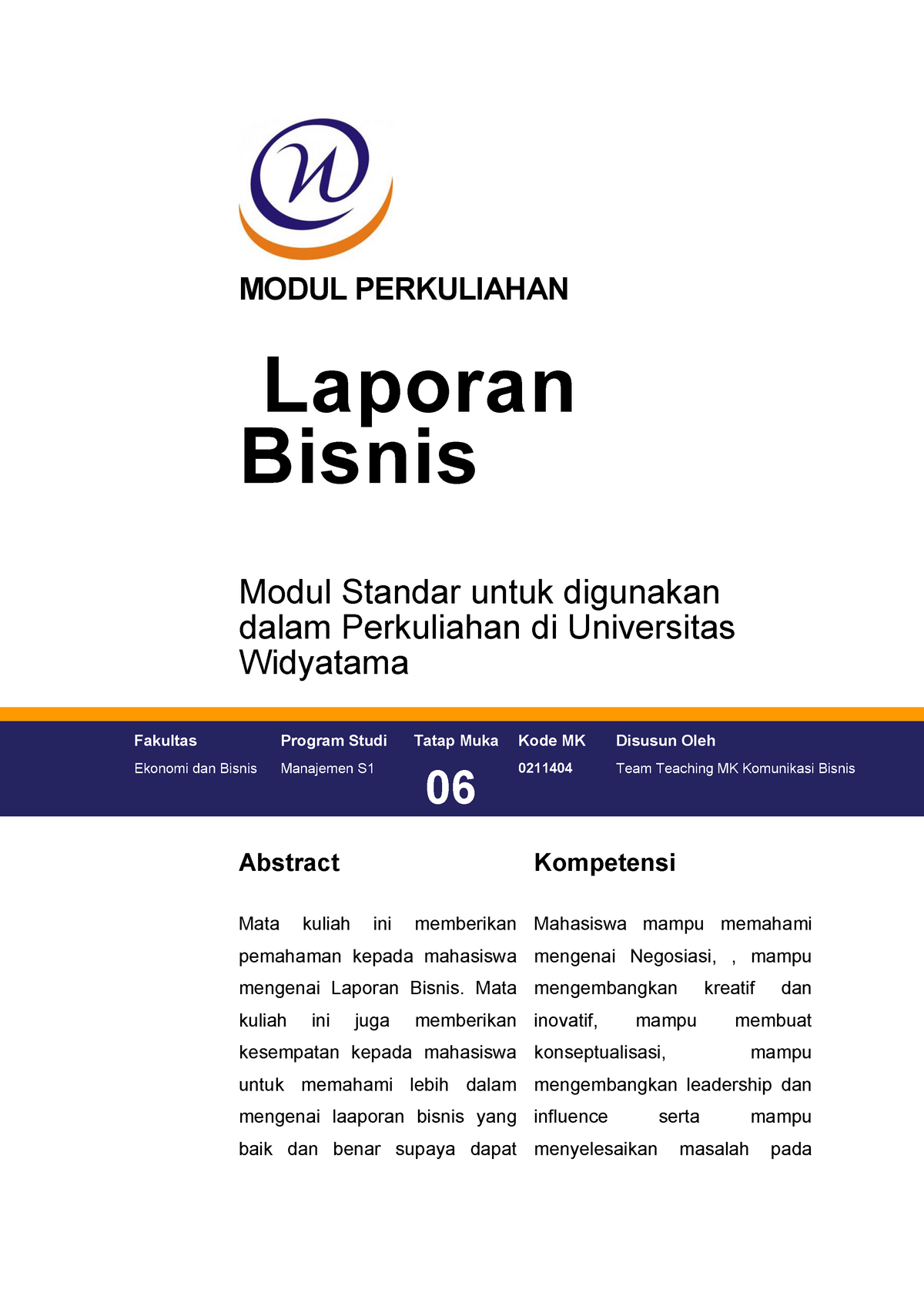 06. Modul Penulisan Laporan Bisnis - MODUL PERKULIAHAN Laporan Bisnis ...