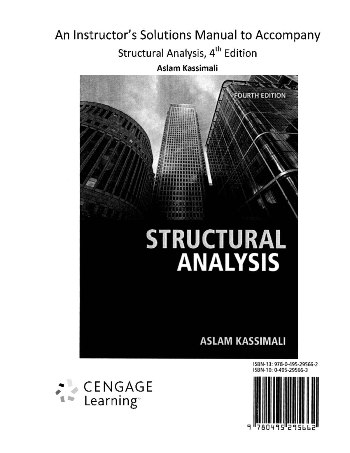 Structural Analysis 4th Edition Aslam Kassimali Solution Manual - Civil ...