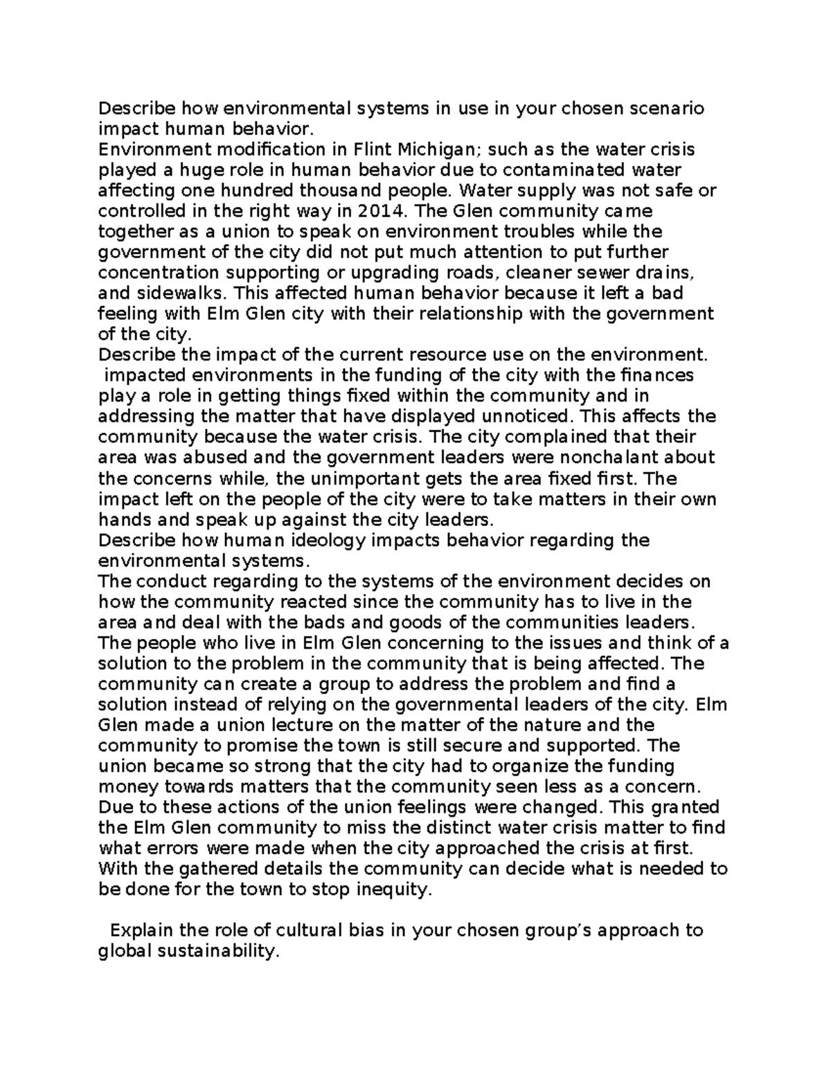 Document - SNHU - Describe how environmental systems in use in your ...