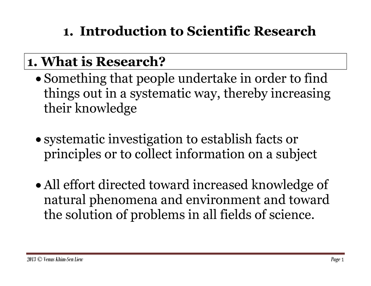 what is scientific research 1