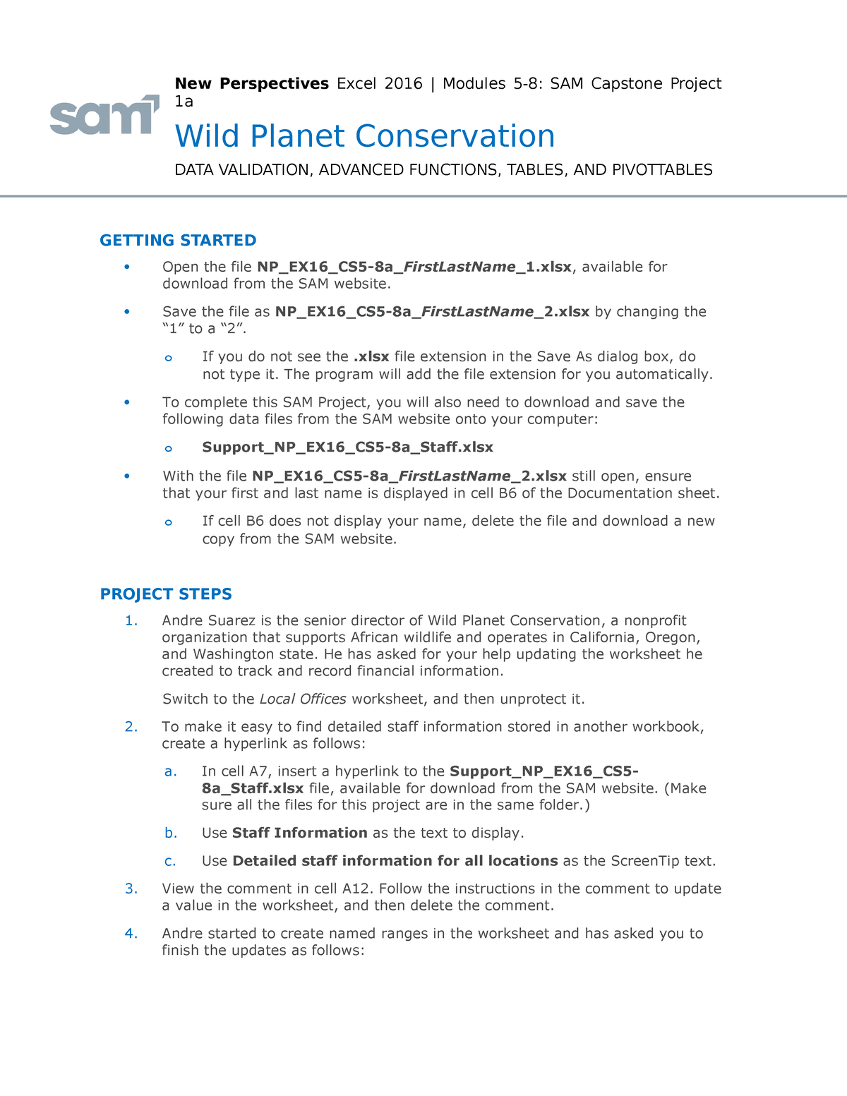 excel modules 5 8 sam capstone project a