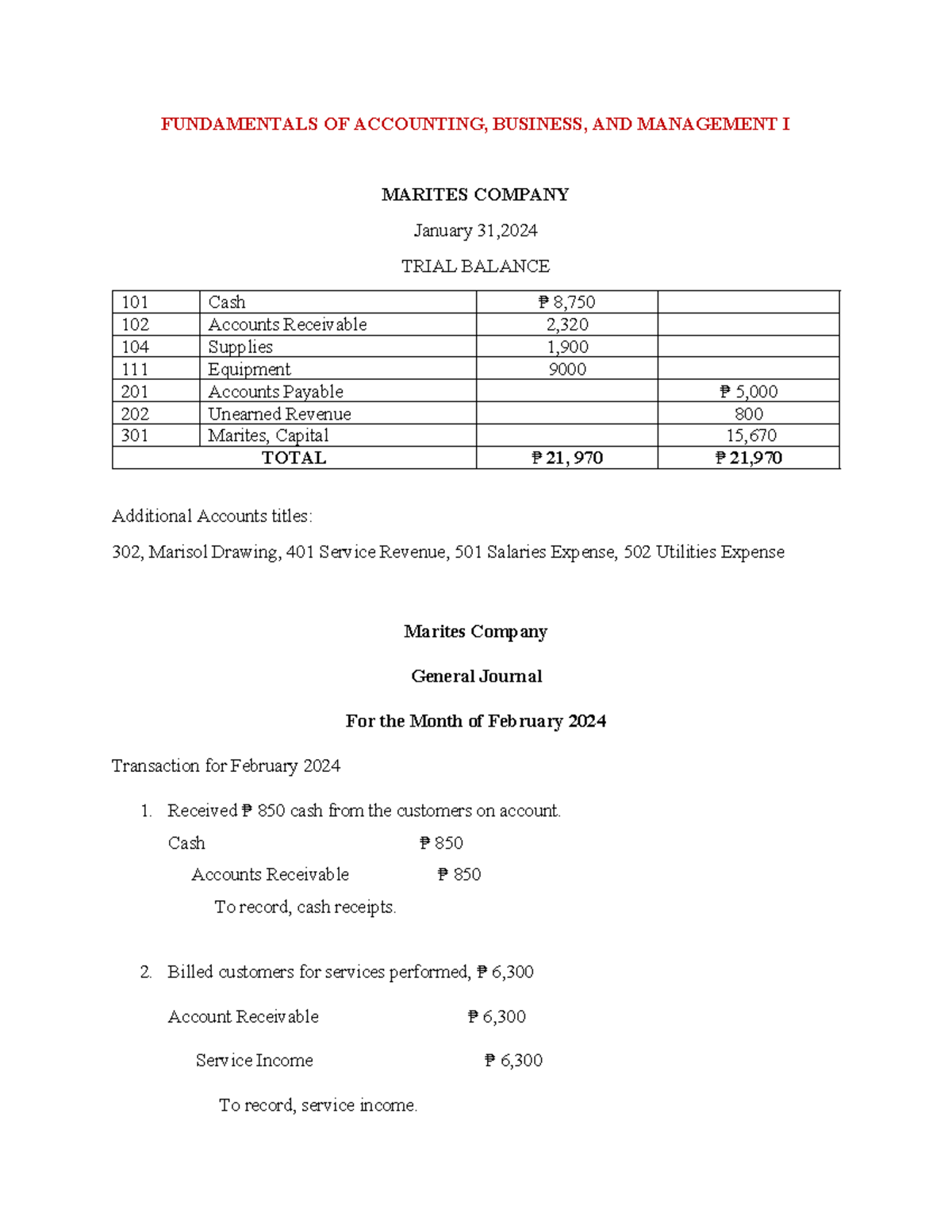 Marites- Company - This is a sample service-concern transaction ...