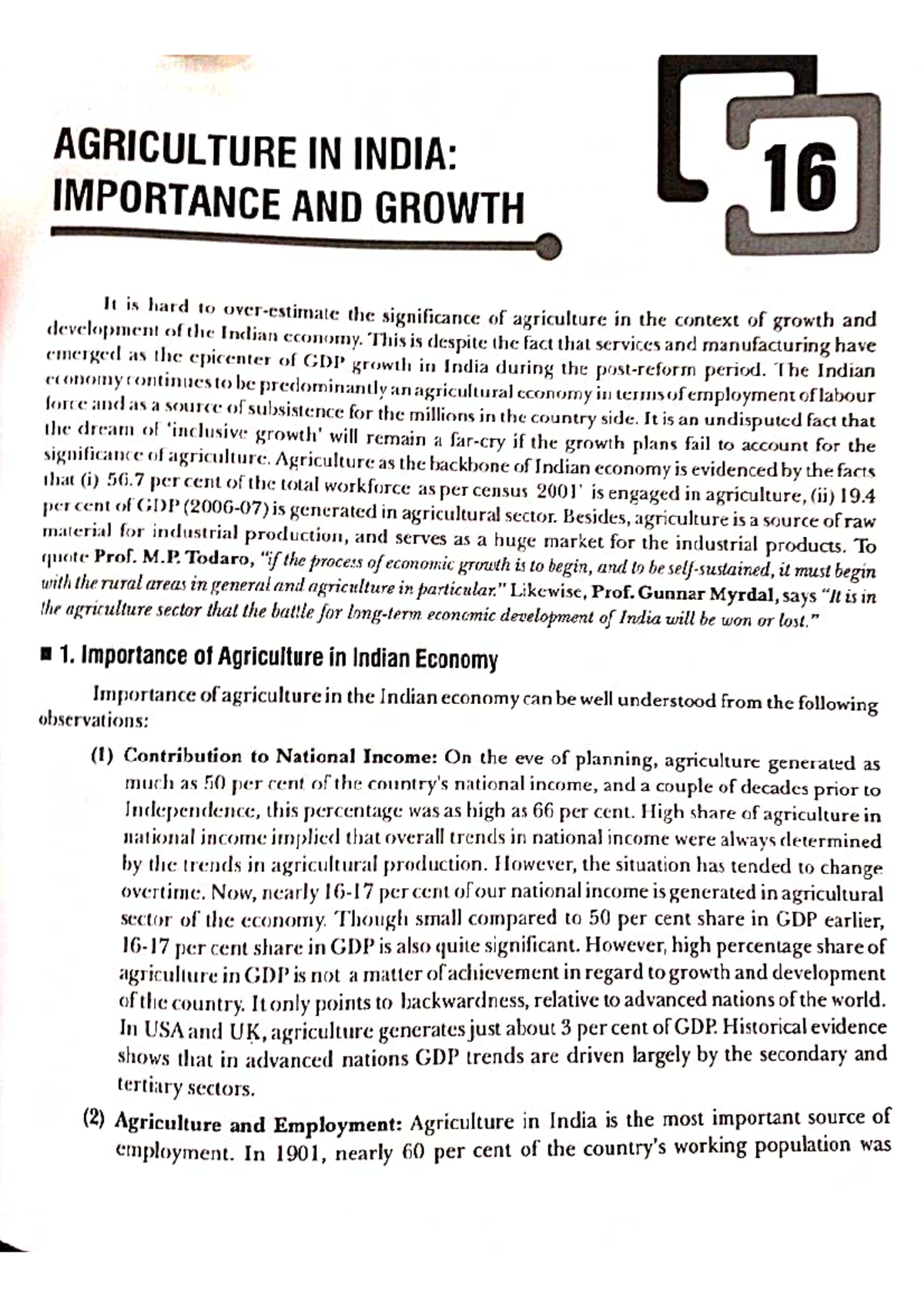 Agriculture in India Importance and Growth - Economics - Studocu