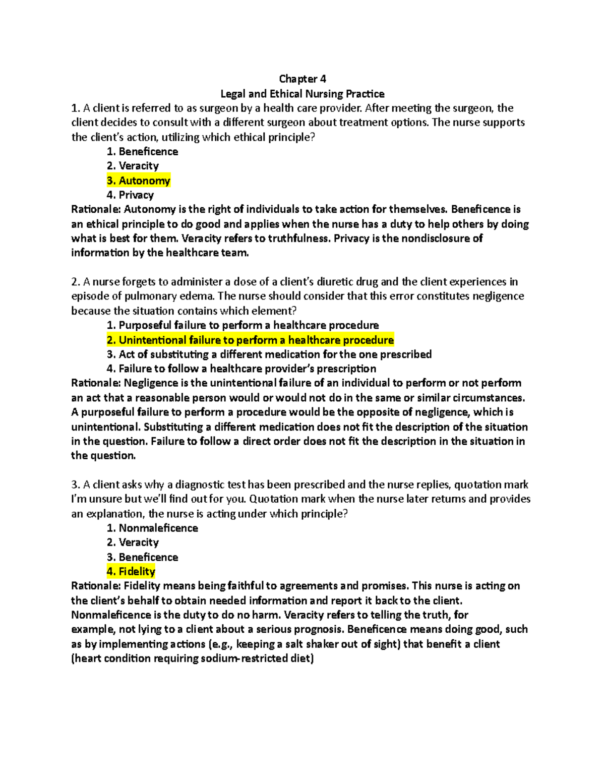 Hogan Chapter 4 - Comprehensive review for NCLEX-RN - Chapter 4 Legal ...