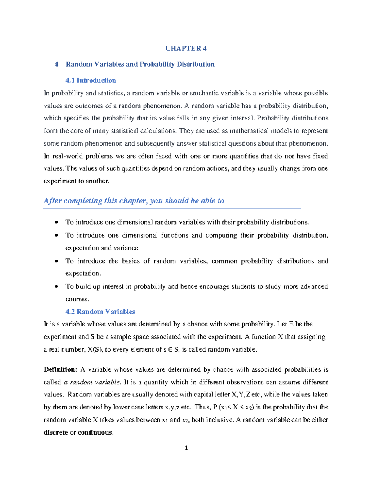 Normal Distribution Probability and Sampling - CHAPTER 4 4 Random ...