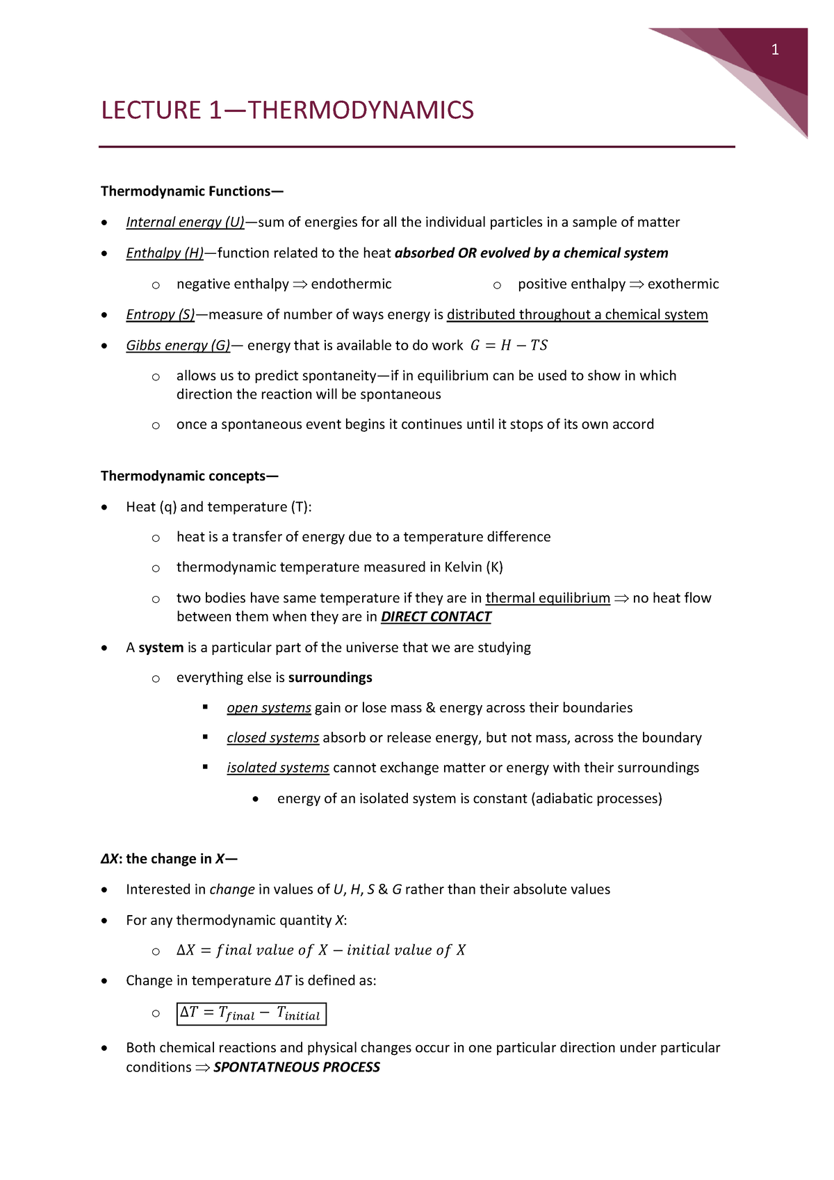 H1-chem100069-notes-complete-86 - LECTURE 1—THERMODYNAMICS ...