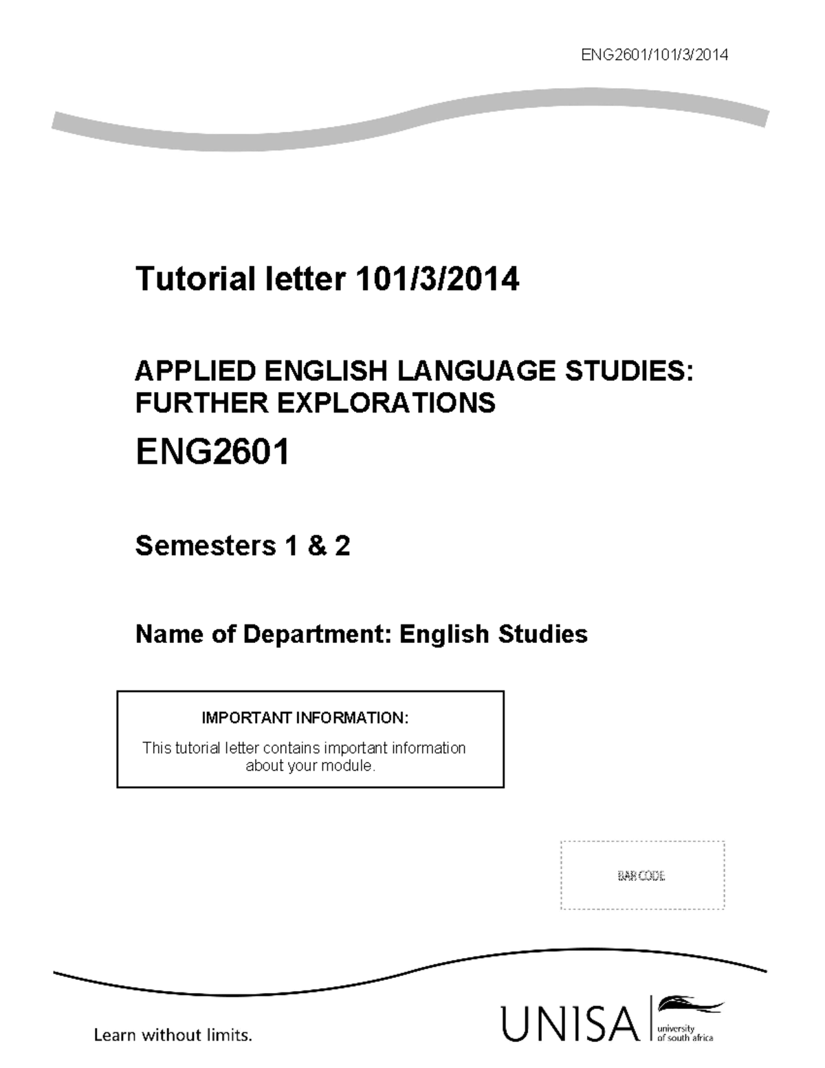 101 2014 3 B 1 Unisa Ote2601 Semester 1 And 2 Assignments For The Year 2014 Eng2601 101 3 101 2014 3 B 1 Unisa Ote2601 Semester 1 And 2 Assignments For The Year 2014 Eng2601 101 3