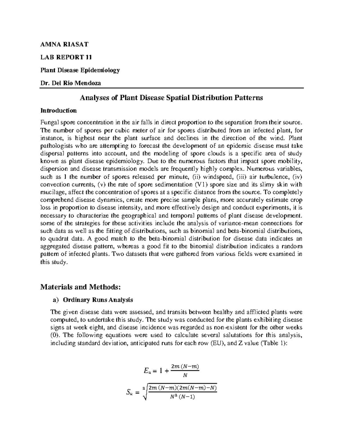 Amna-lab report 11-Epidemiology (Auto Recovered) - AMNA RIASAT LAB ...