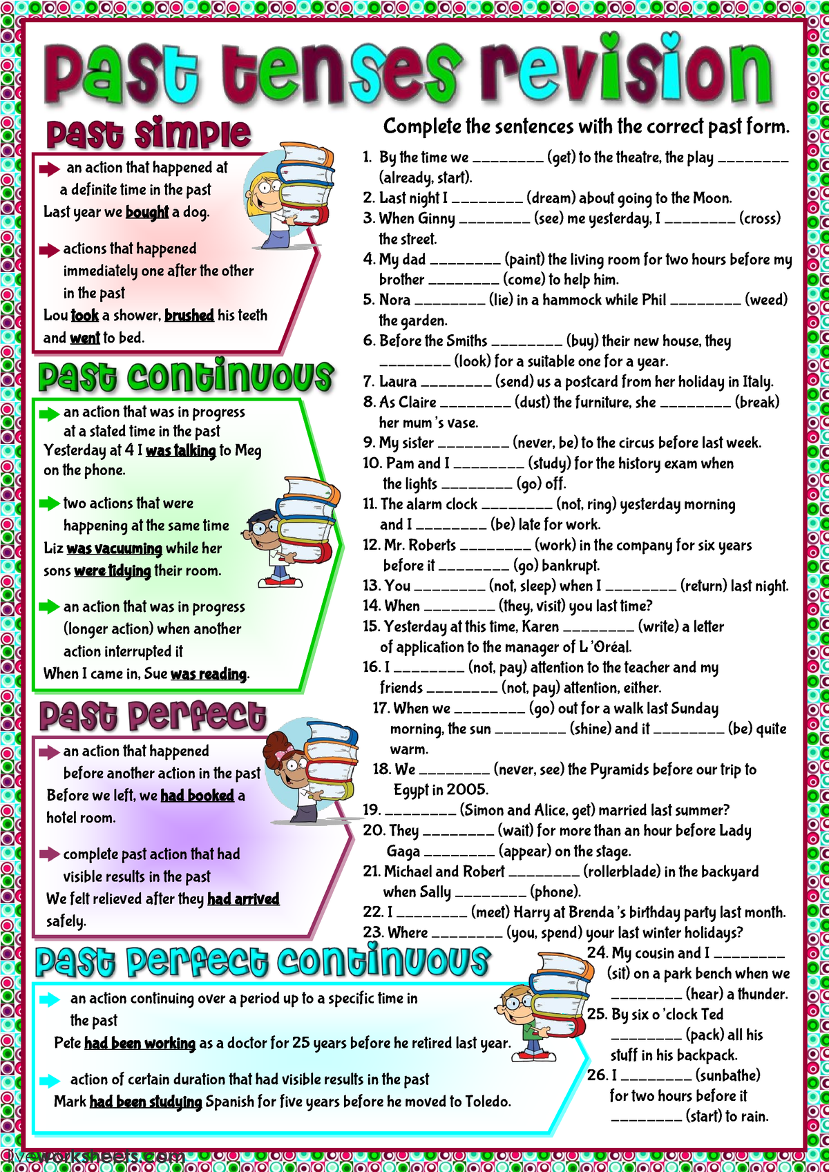 PAST Tenses - These materials are for students to practice English ...