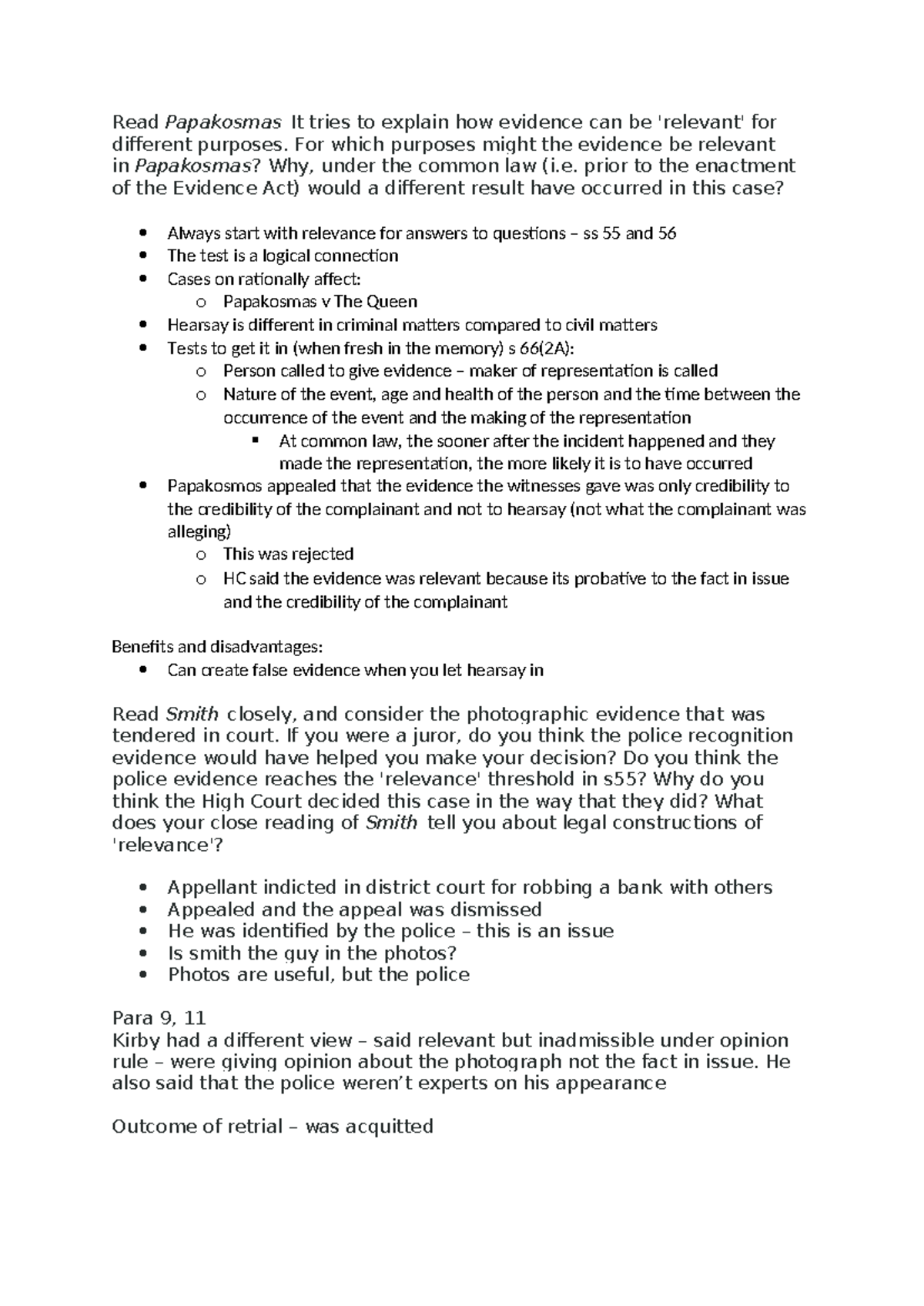 Evidence tut 5 notes - Read Papakosmas It tries to explain how evidence ...