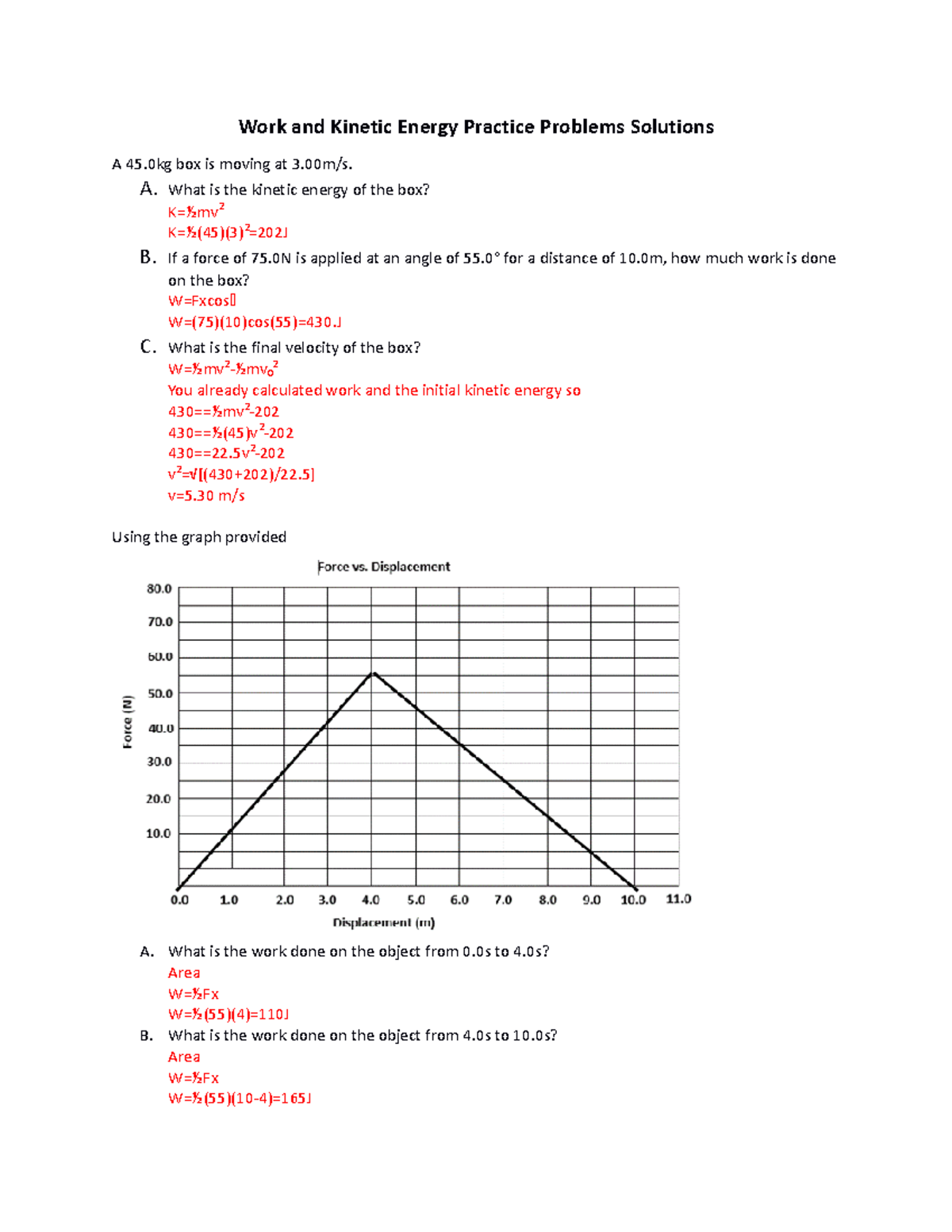 kinetic energy homework