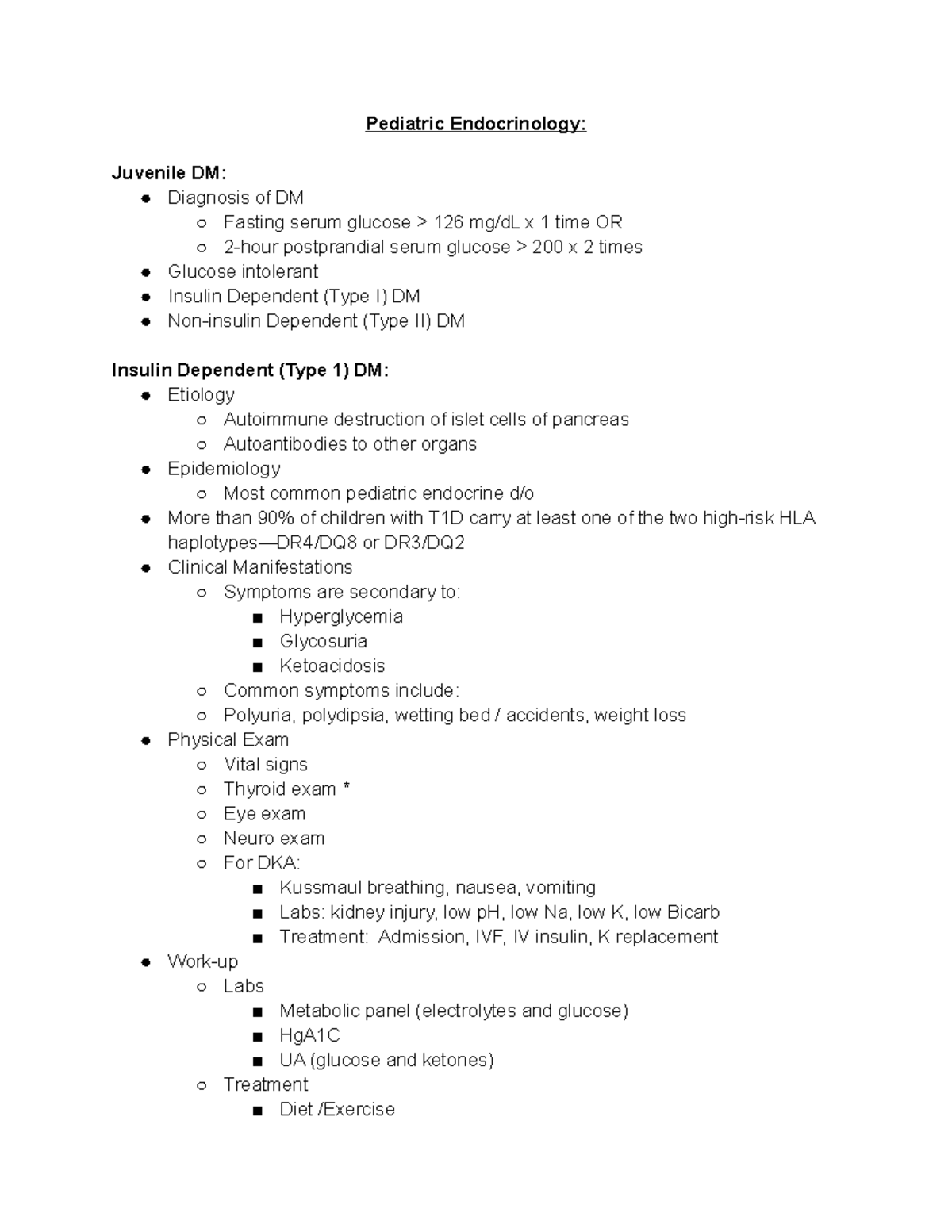 Pediatric Endocrinology - Pediatric Endocrinology: Juvenile DM ...
