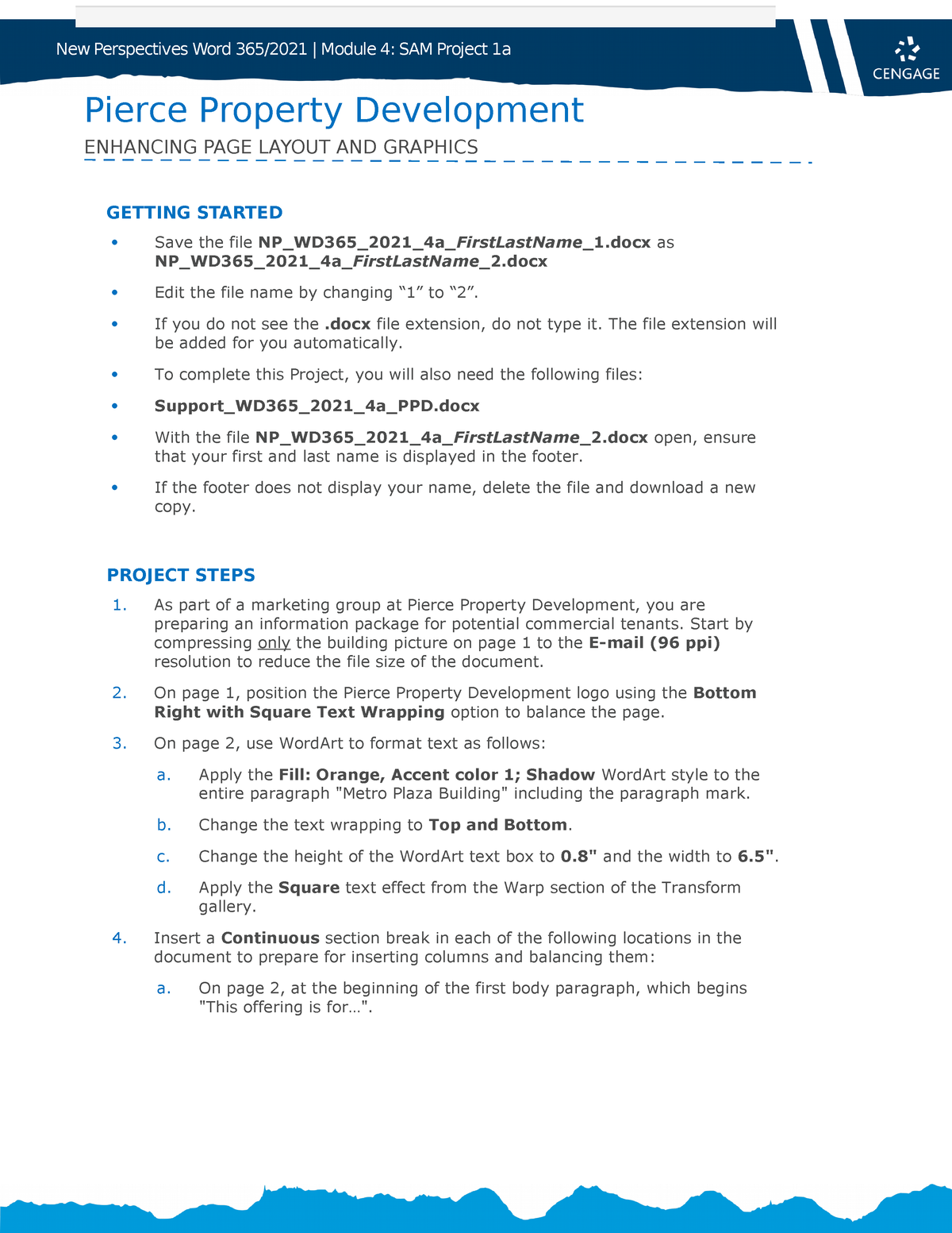 Instructions NP WD365 2021 4a - New Perspectives Word 365/2021 | Module ...