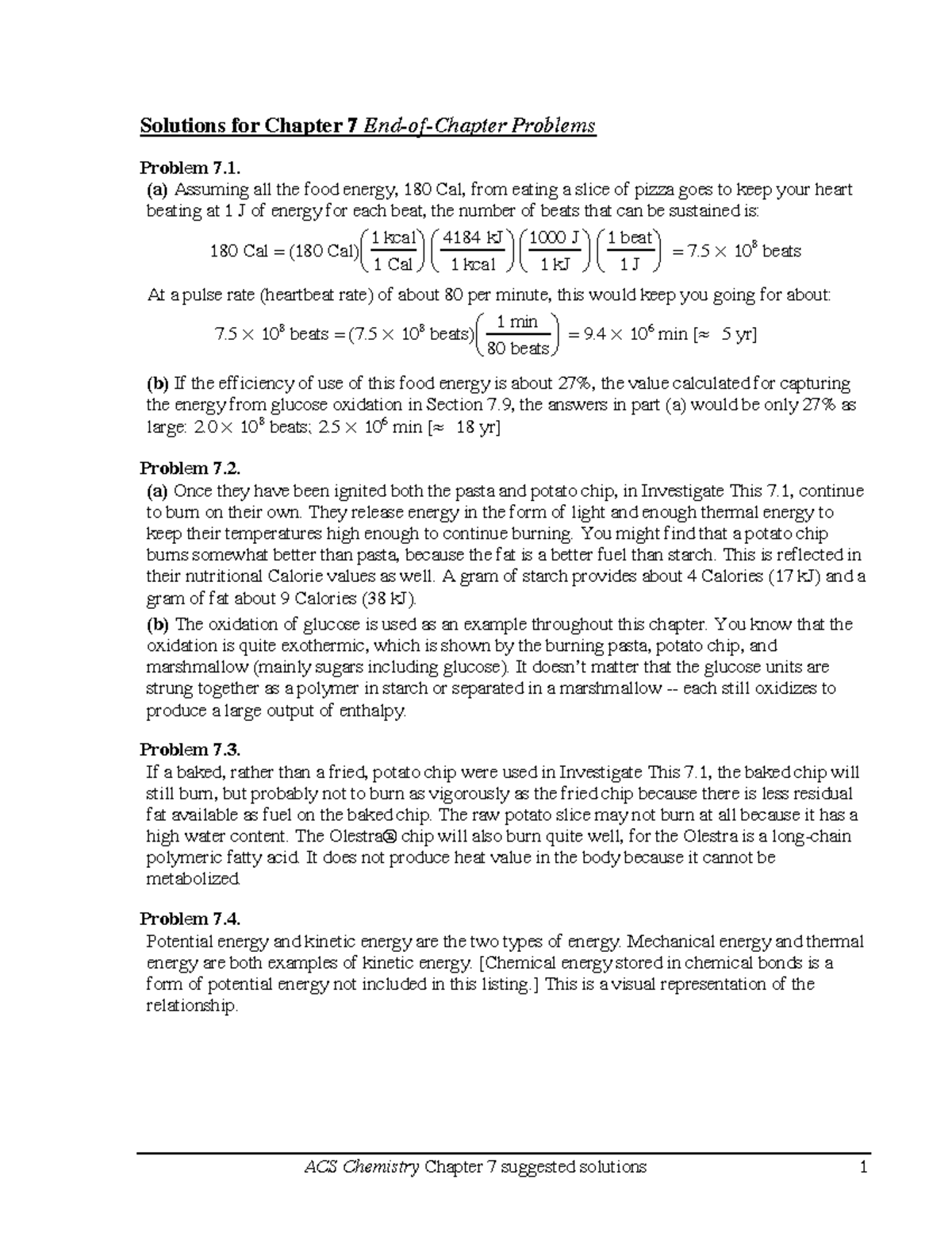 Chapter 07 - Solutions for Chapter 7 End-of-Chapter Problems Problem 7 ...