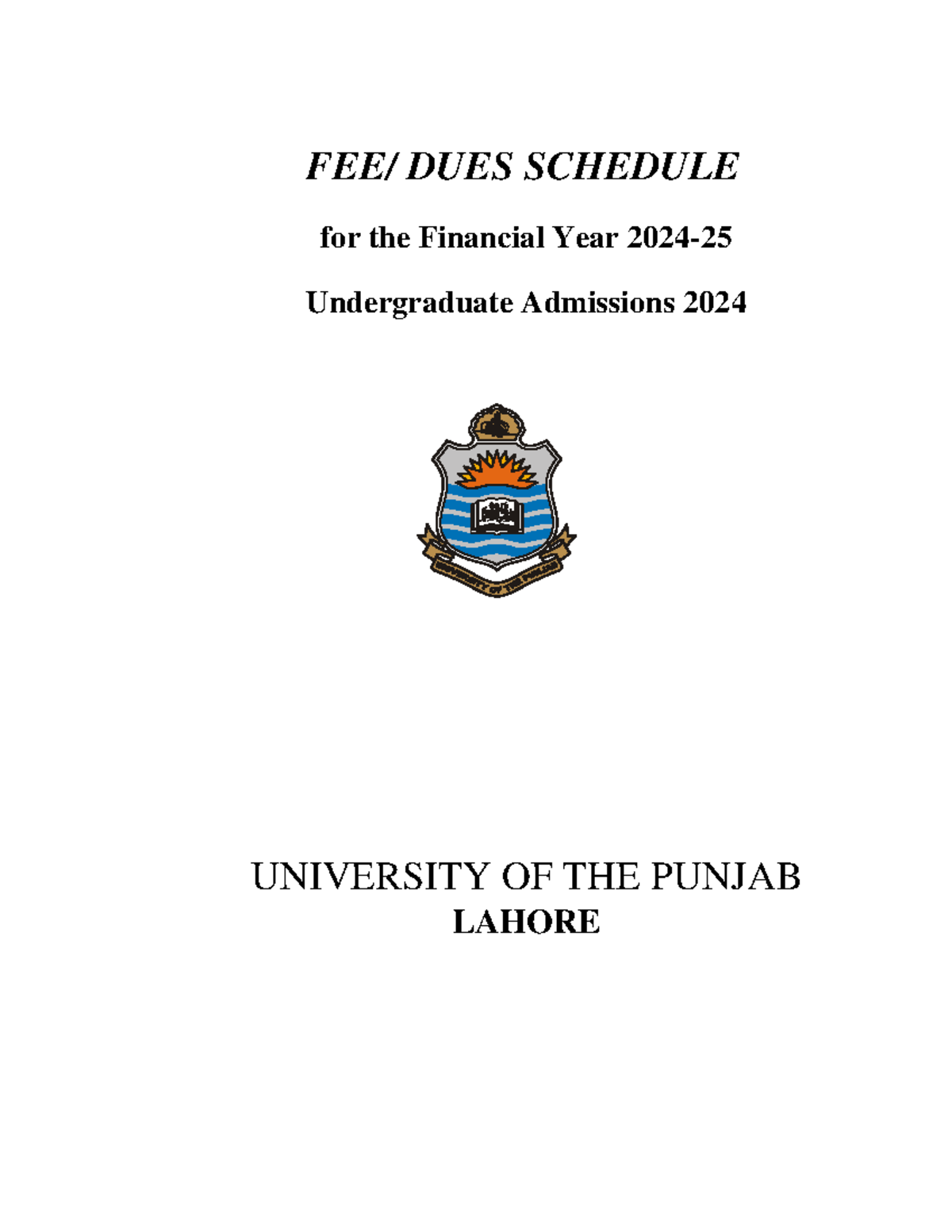 Dues Fee Schedule PU Student - FEE/ DUES SCHEDULE for the Financial ...