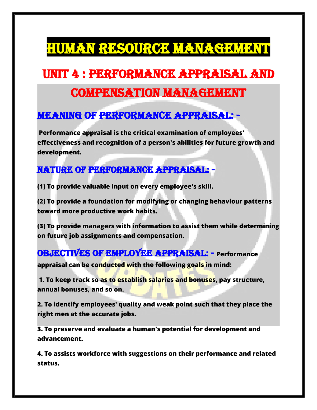 human resource management level 4 assignment