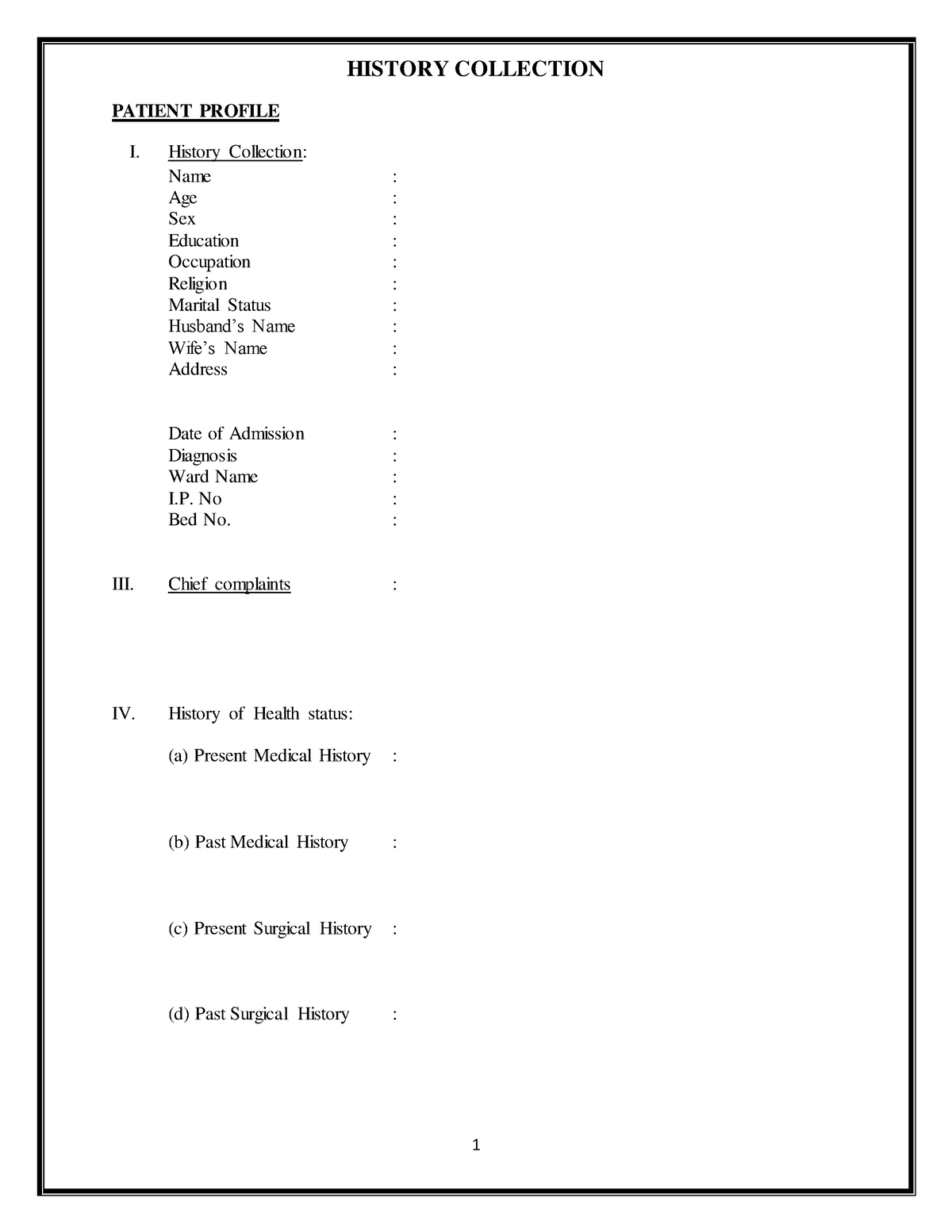 Casestudyformat-2005 02043130 - HISTORY COLLECTION PATIENT PROFILE I ...