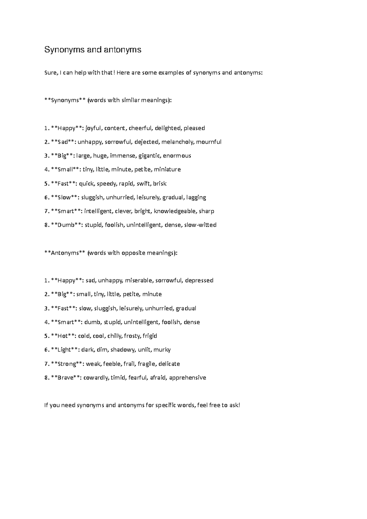 Synonyms and antonyms Grade 11 Synonyms and antonyms Sure, I can