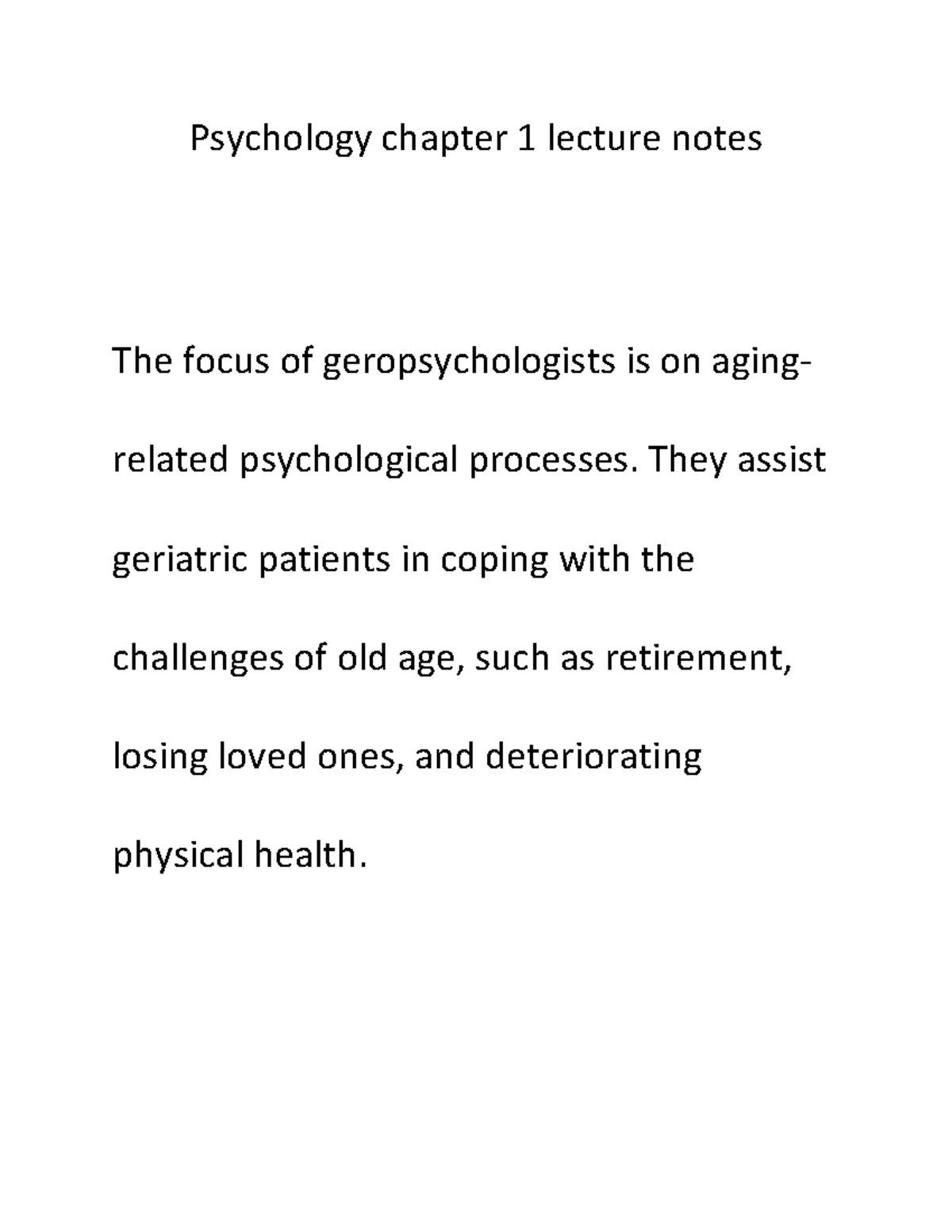 Document 108 Lecture Notes For Chapter 1 Psychology Chapter 1 Document 108 Lecture Notes For Chapter 1 Psychology Chapter 1