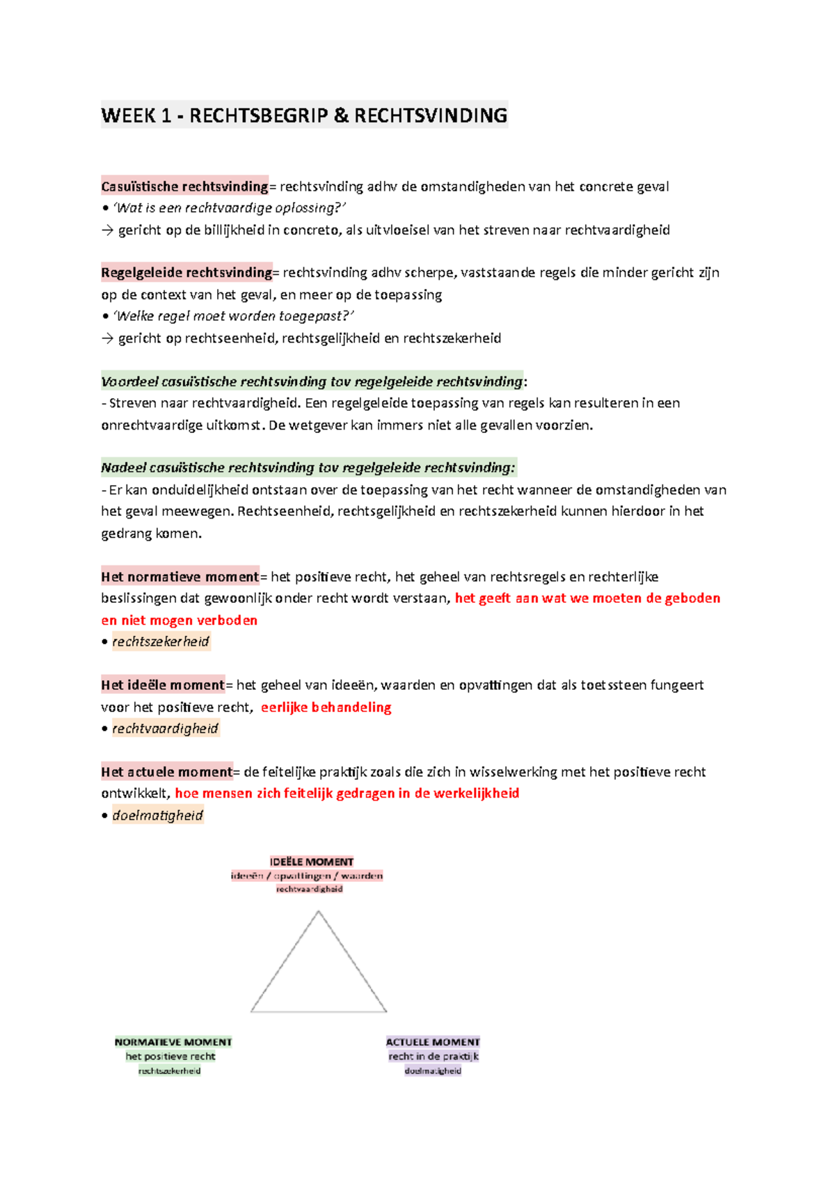 IRW Samenvatting - WEEK 1 - RECHTSBEGRIP & RECHTSVINDING Casuïstische ...