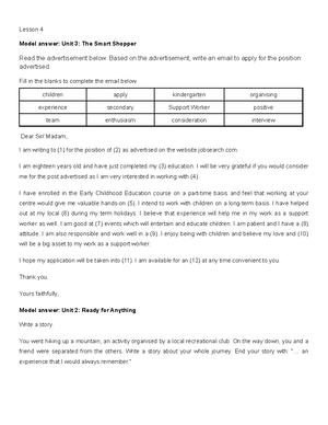 Lesson 7 - EXERCISE - Lesson 7 Grammar Errors The following text has ...