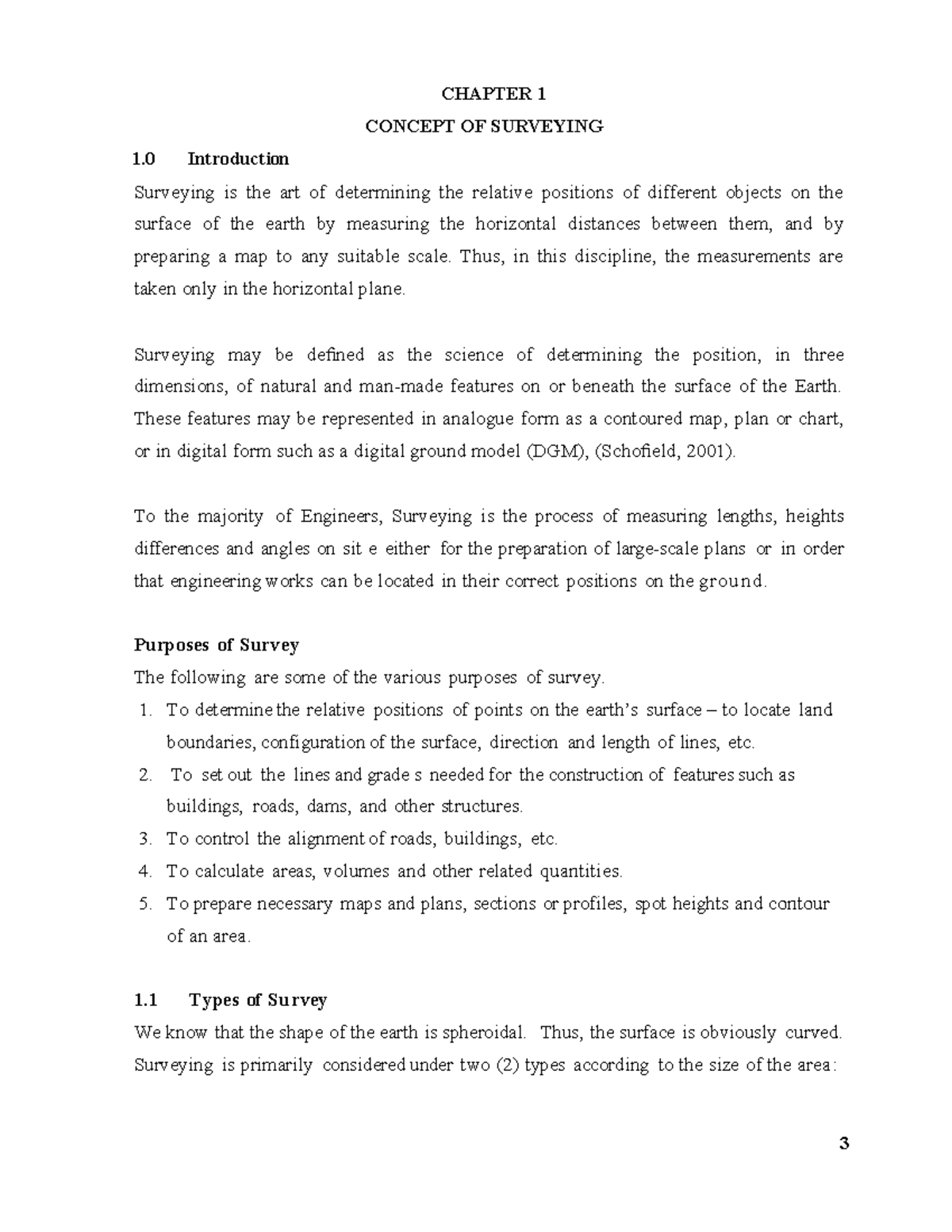 Lesson Notes- Principles OF Surveying 1648357859000 - CHAPTER 1 CONCEPT ...