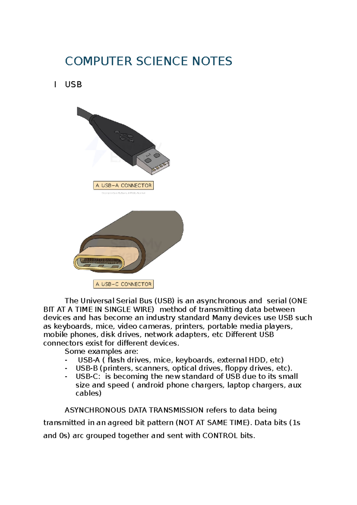 Full summary of Compsci - COMPUTER SCIENCE NOTES I USB The Universal ...
