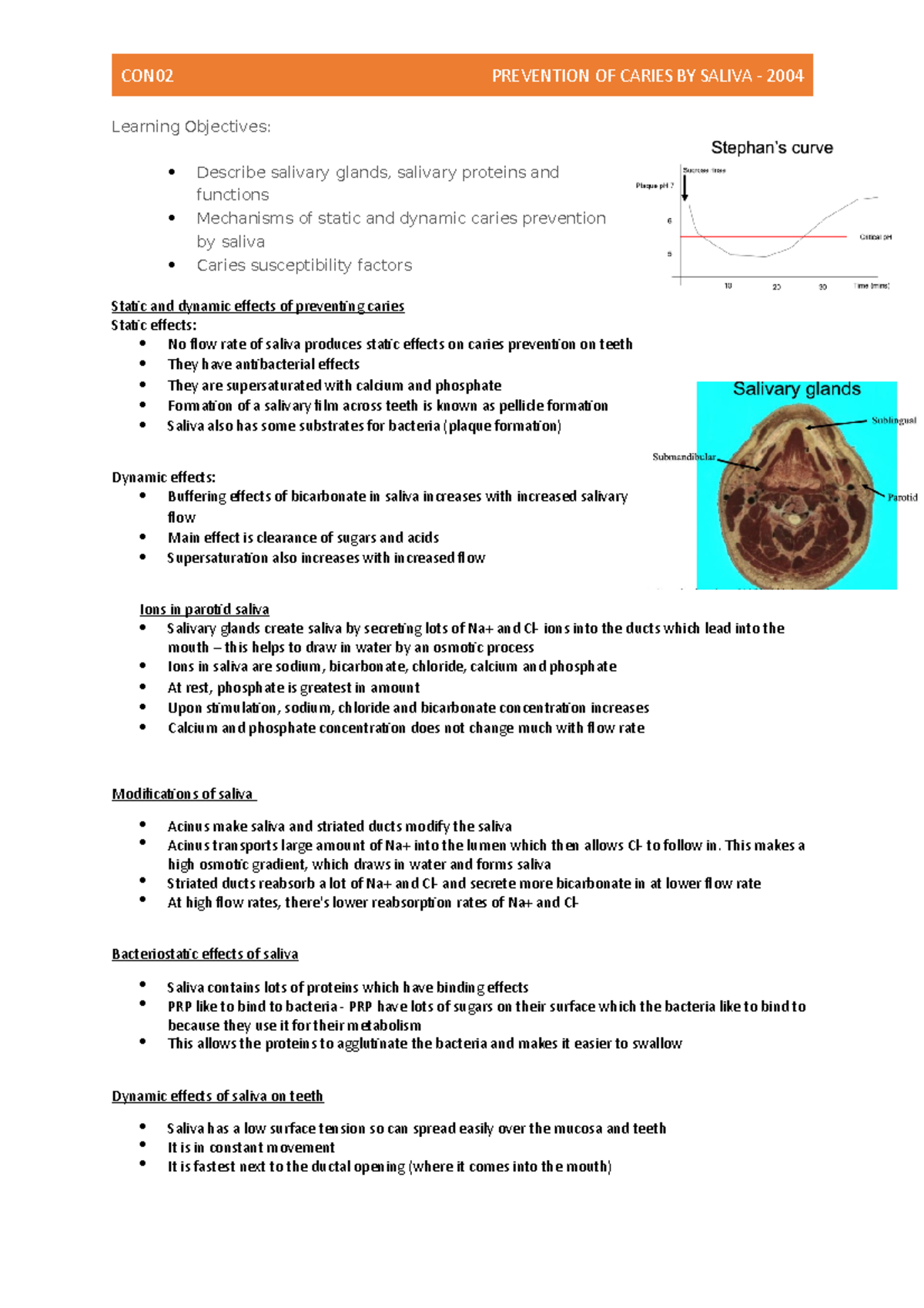 Prevention of caries by saliva CON02 PREVENTION OF CARIES BY SALIVA